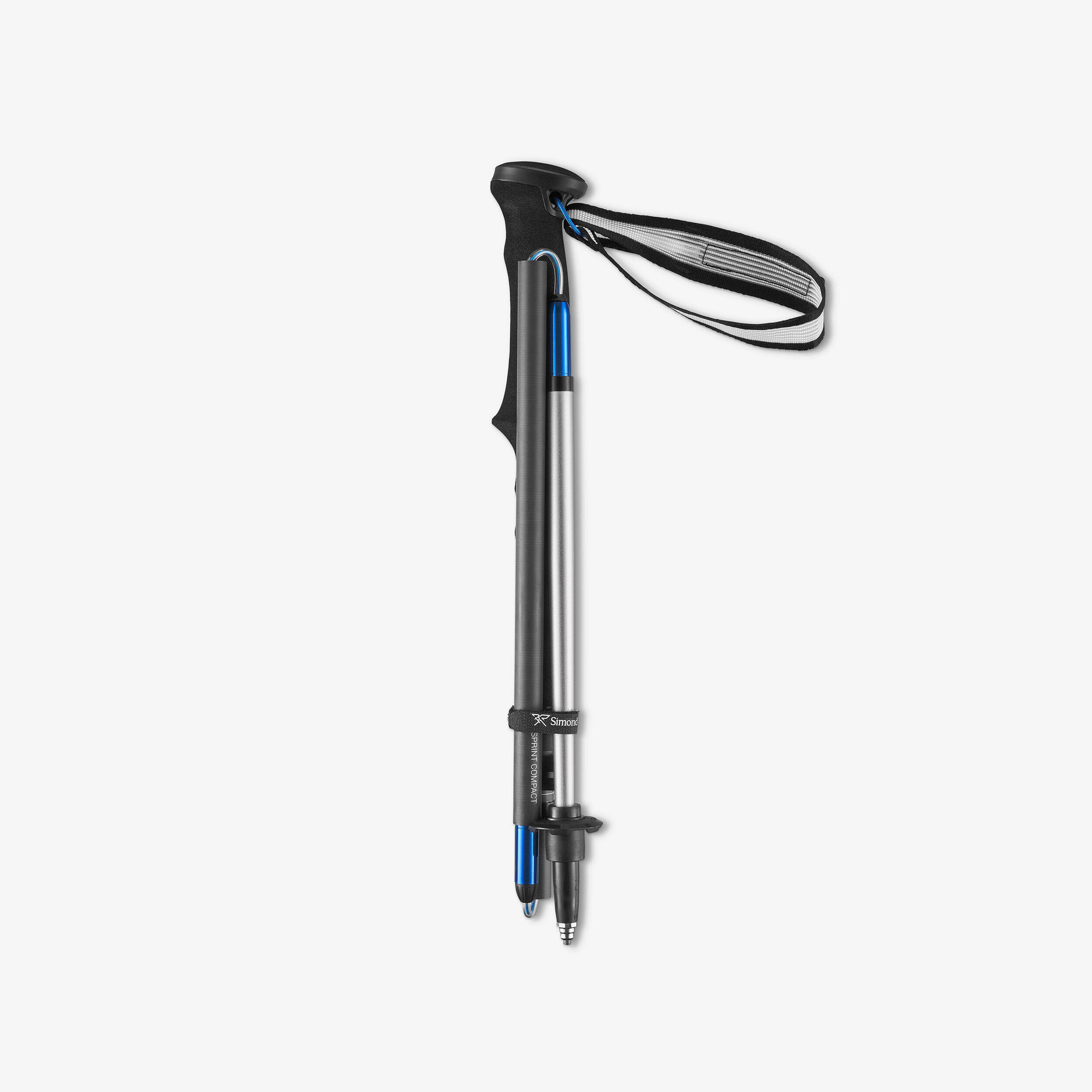 Pair of compact, carbon trekking poles Sprint - Black -  3