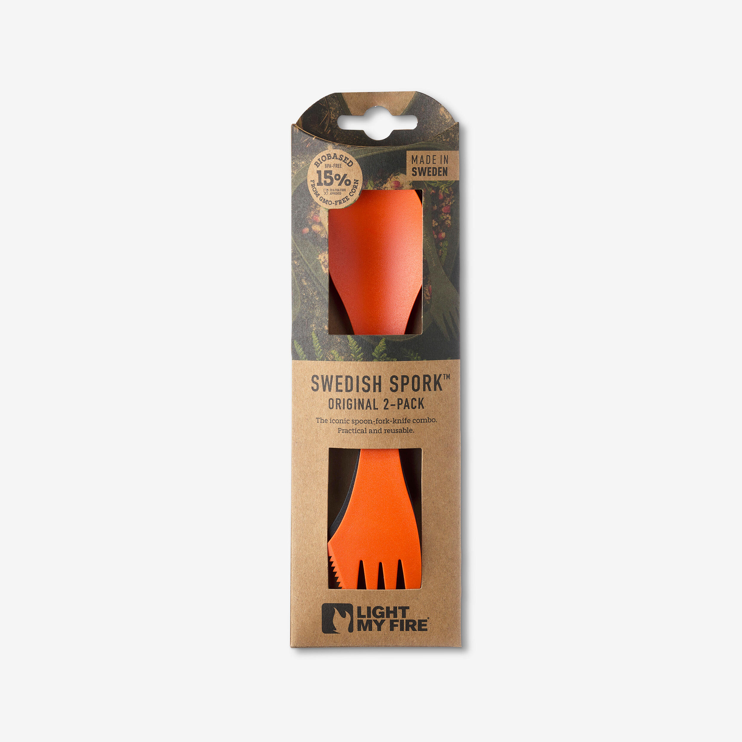 Cubiertos 3 en 1 para trekking, tenedor, cuchillo, cuchara, Spork original 3/3