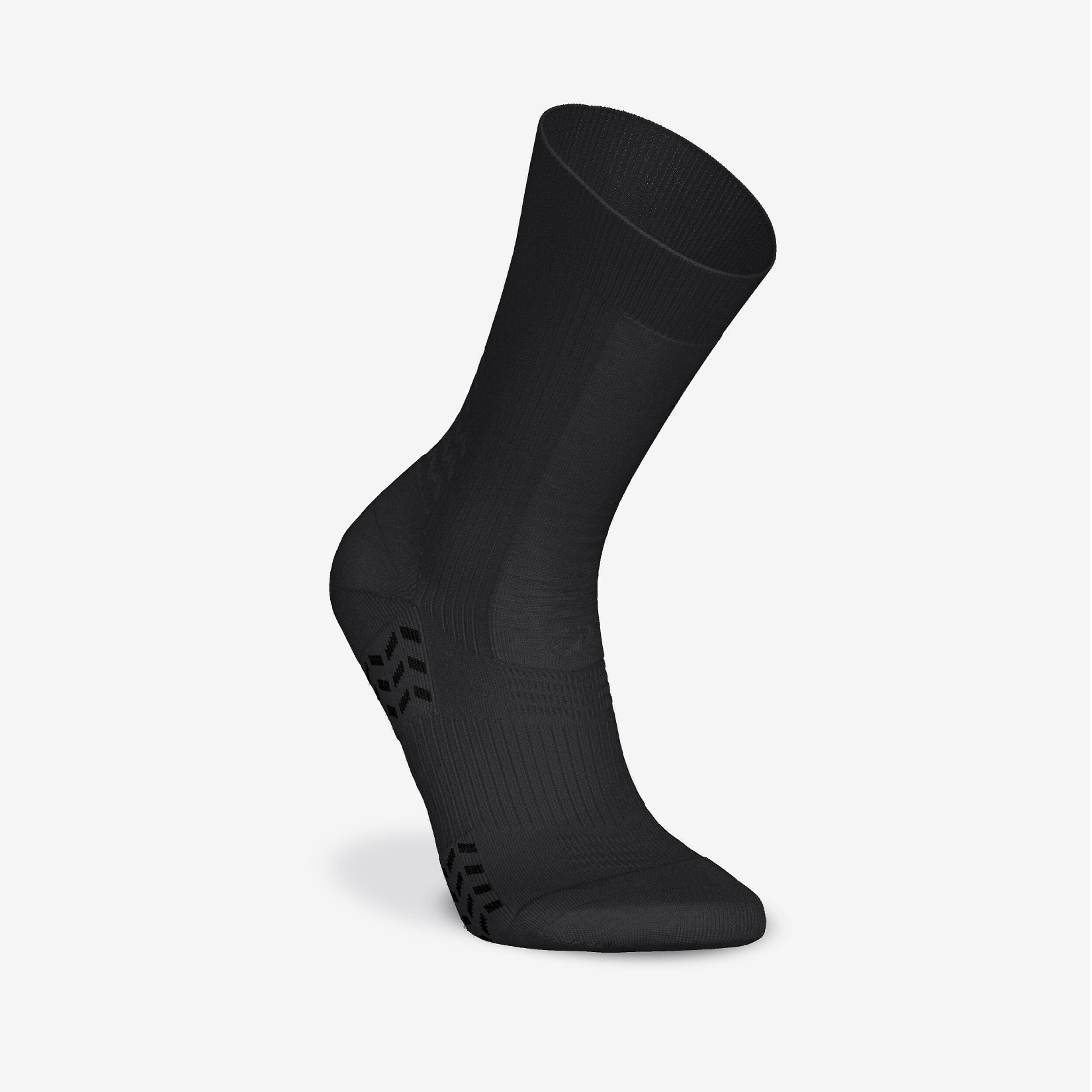 Adult Non-Slip Mid Football Socks Viralto II - Black