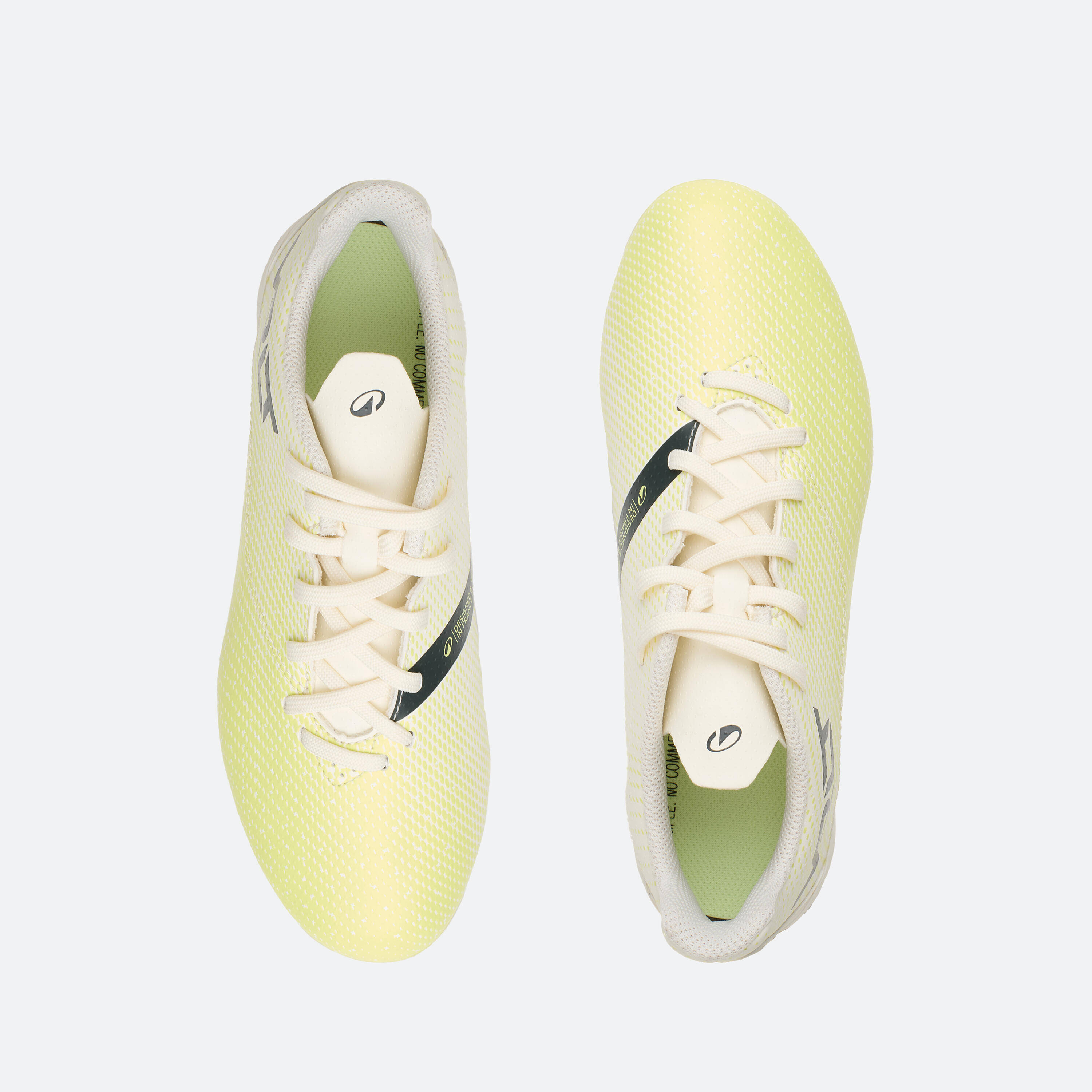 Kids' Lace-Up Football Boots Viralto I MG/AG - White/Yellow -  4