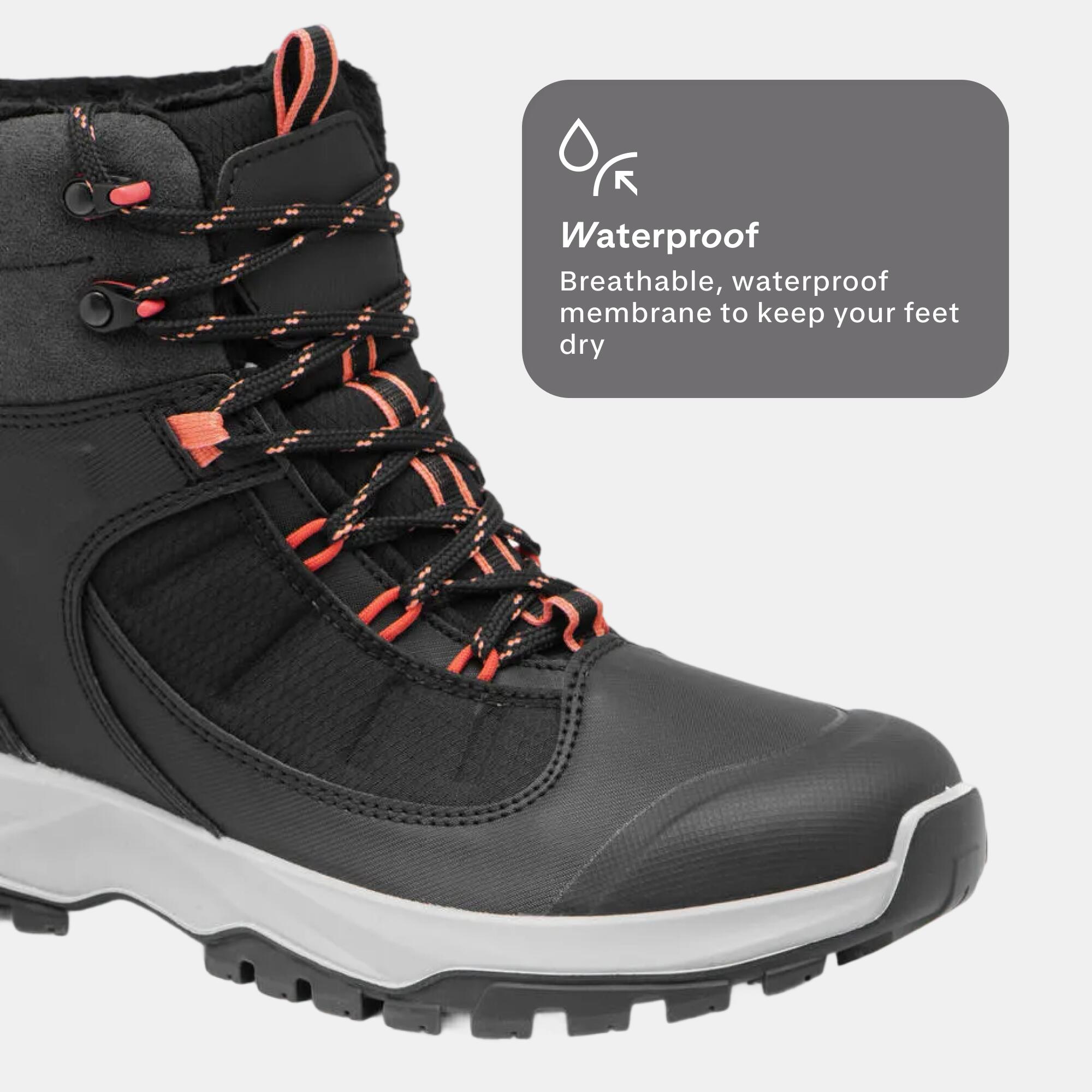 Women’s Warm and Waterproof Hiking Boots MH500 Mid - Black
