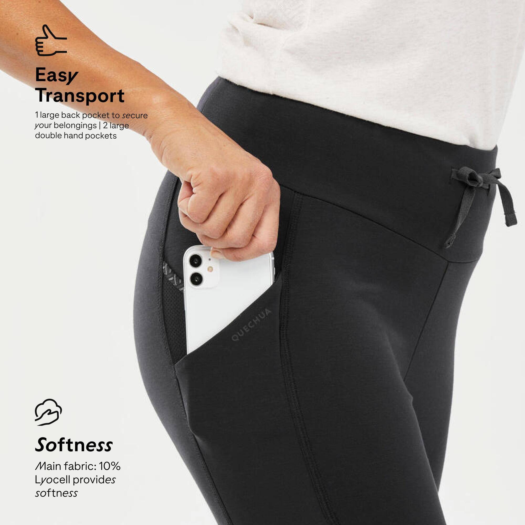 Women’s hiking leggings NH100 - Black -  4