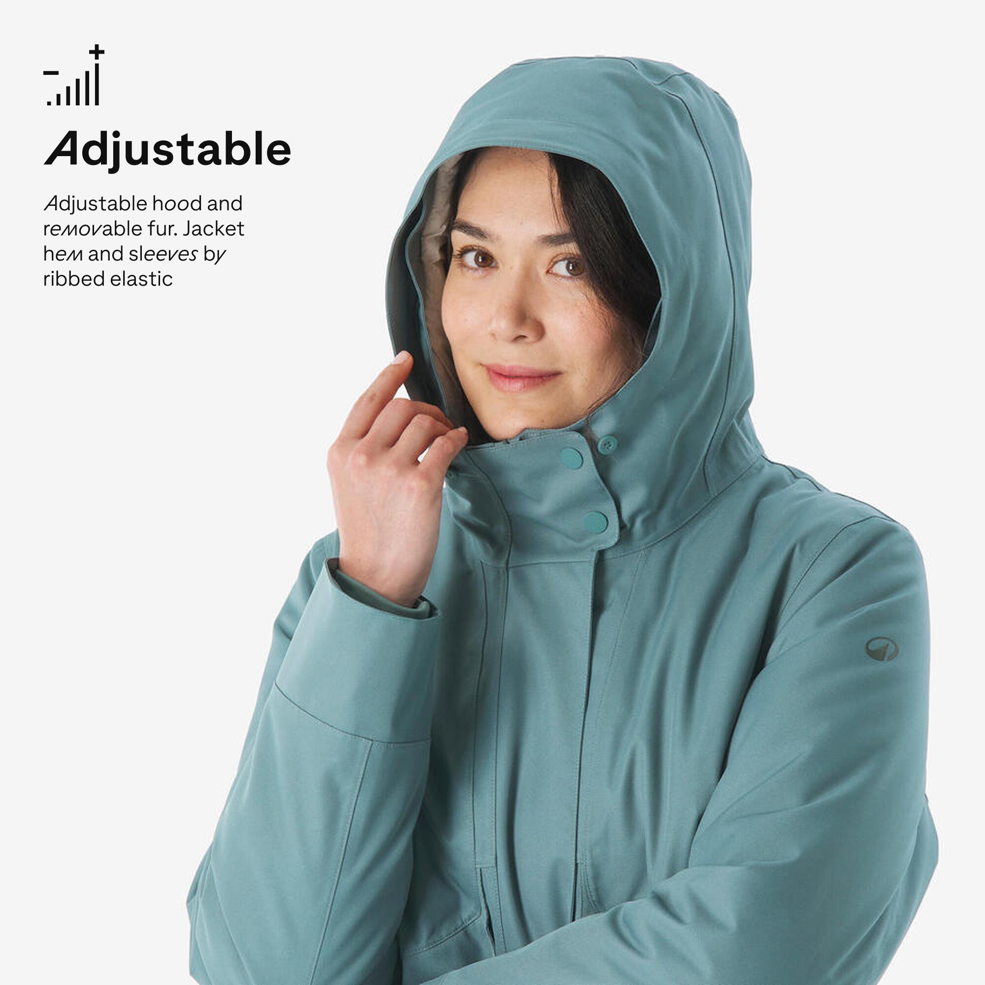 Women’s waterproof hiking anorak -8°C, NH500 - Green