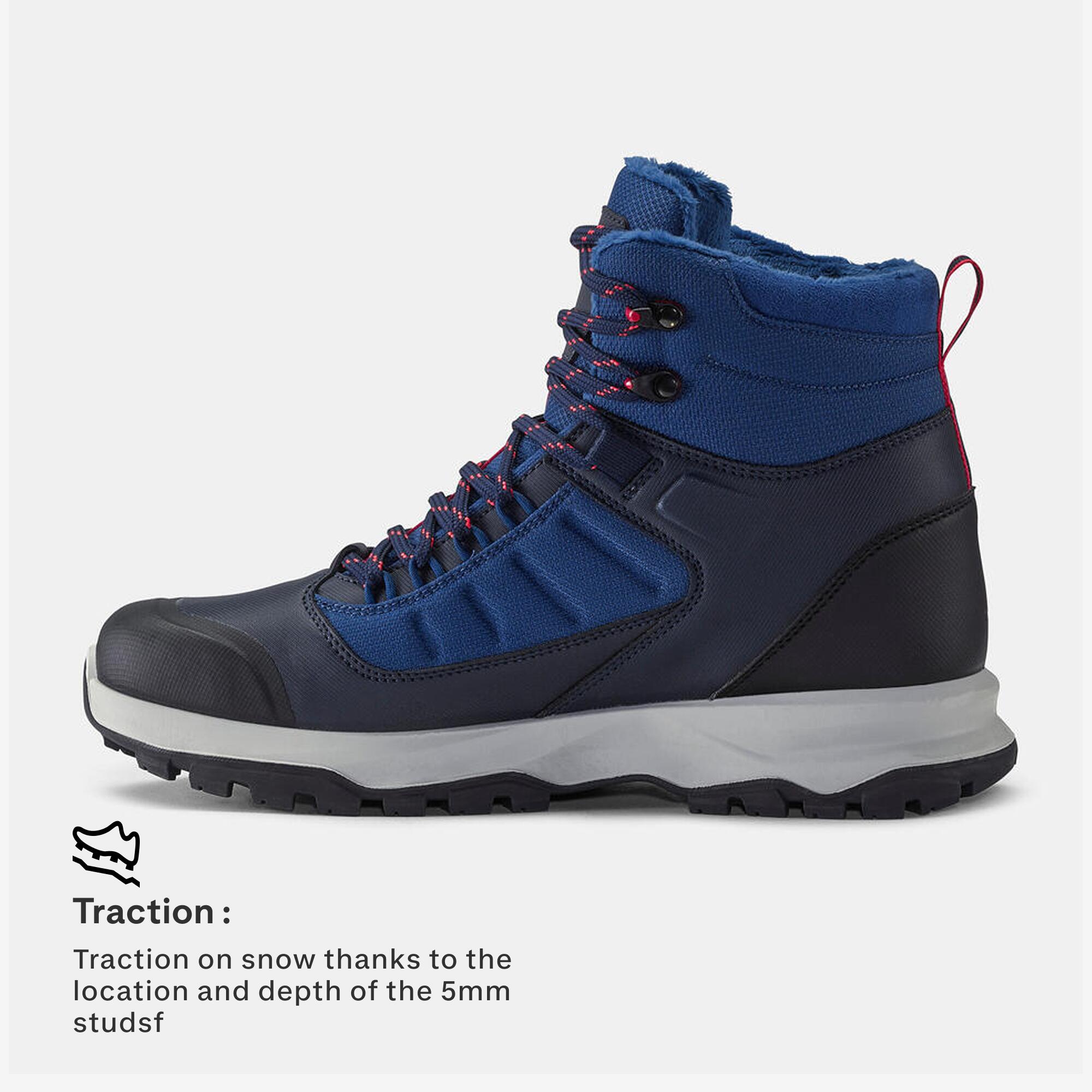 Men’s warm and waterproof hiking boots, MH500 Mid - Blue