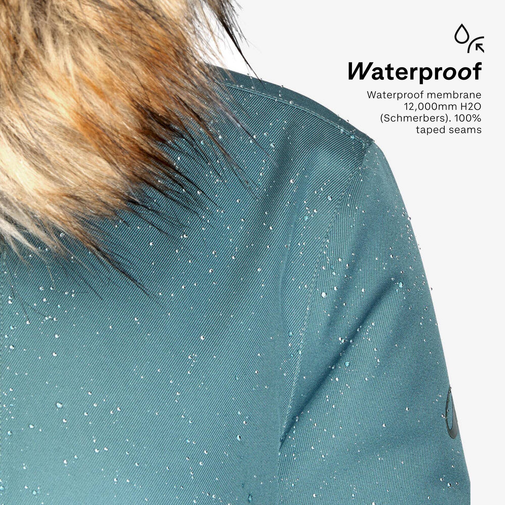 Women’s waterproof hiking anorak -8°C, NH500 - Green -  4