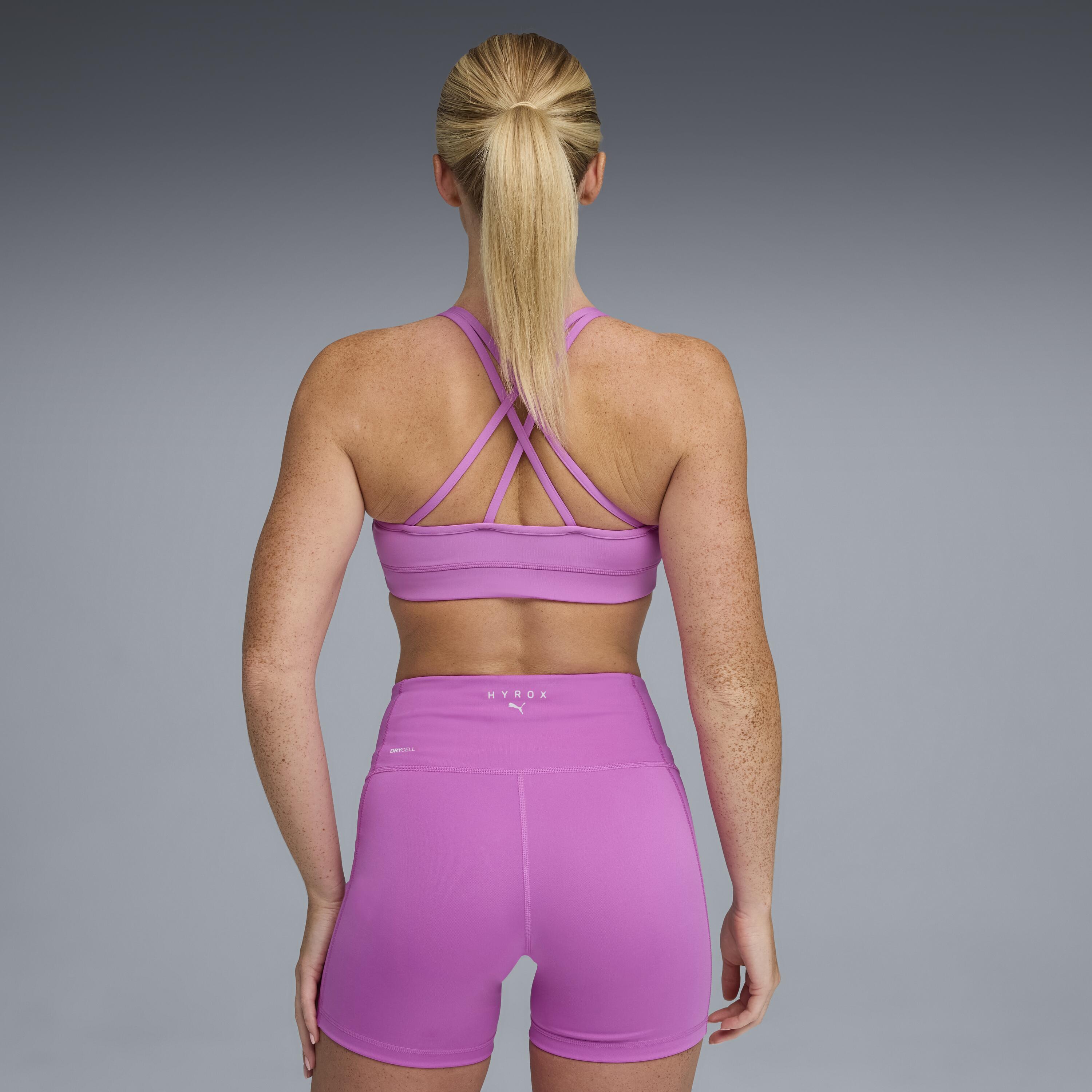 Reggiseno sportivo donna palestra HYROX traspirante sostegno alto rosa 2/9