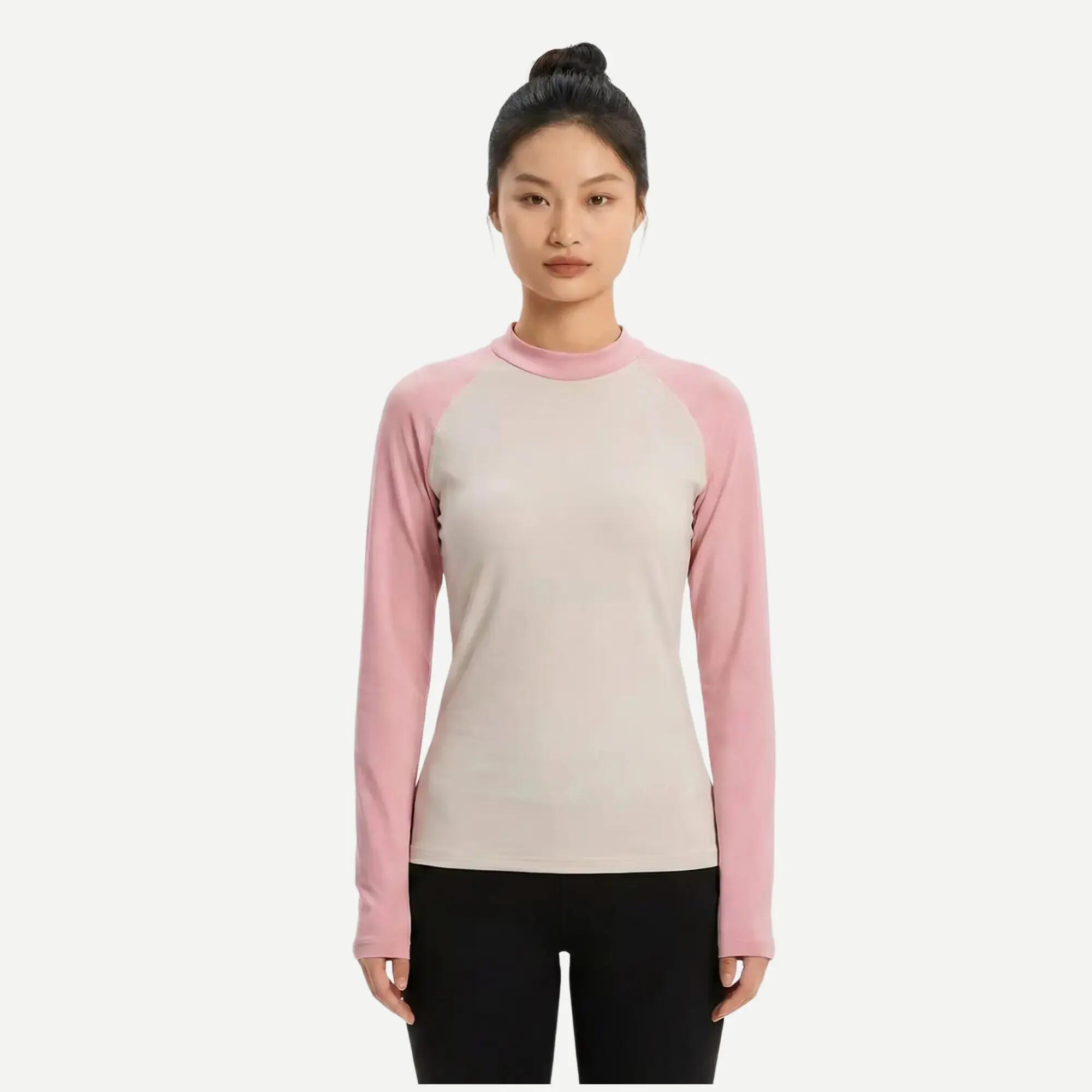Primera capa superior nieve mujer blanco rosado - BL500 transpirable 9/15