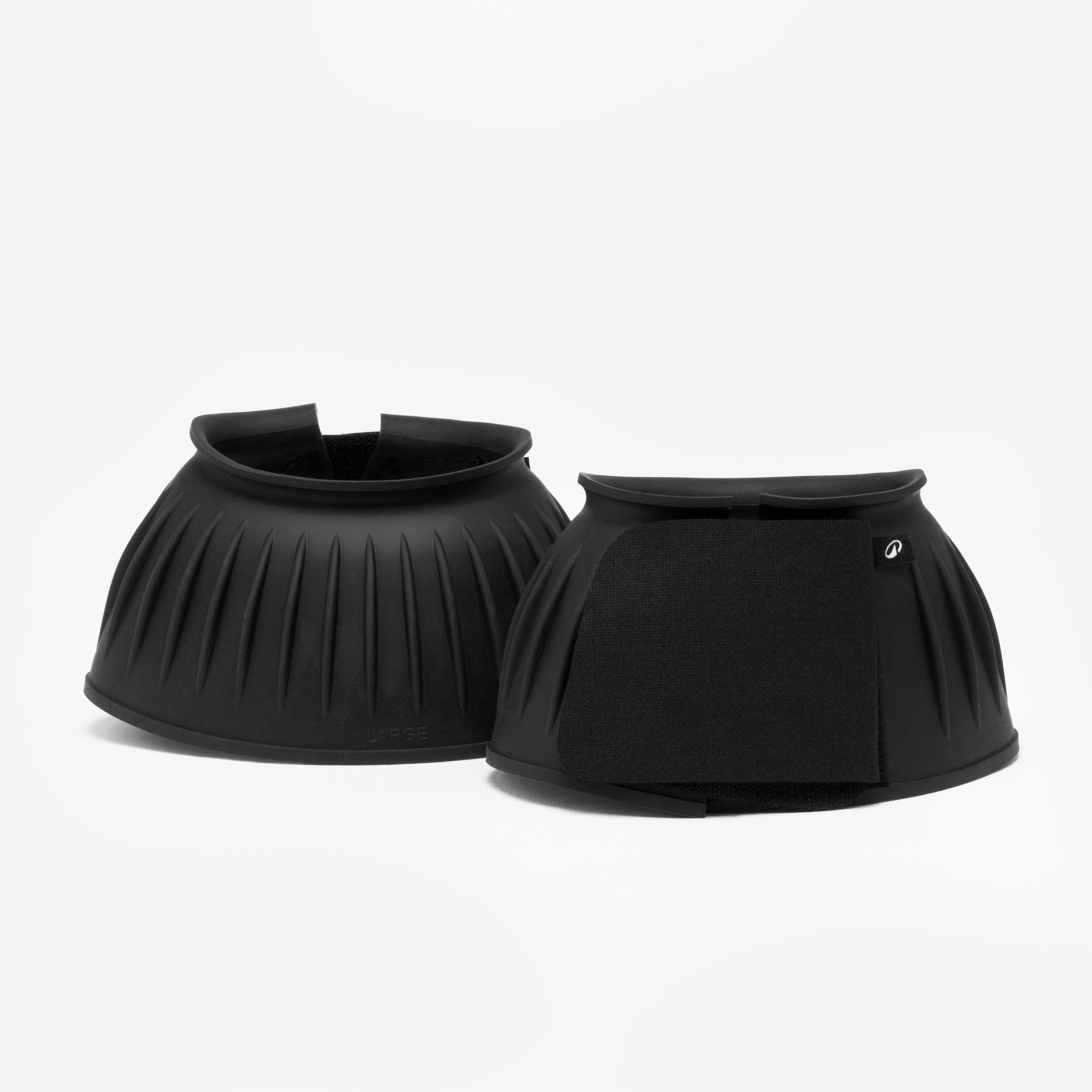 Horse Riding Rubber Overreach Boots for Horse and Pony 500 1/4