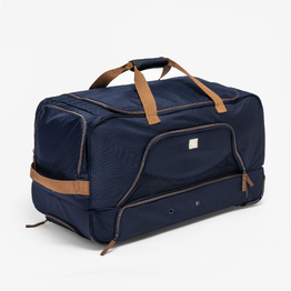 Valise - Sac de transport à roulettes équitation trolley 80 l - bleu et marron