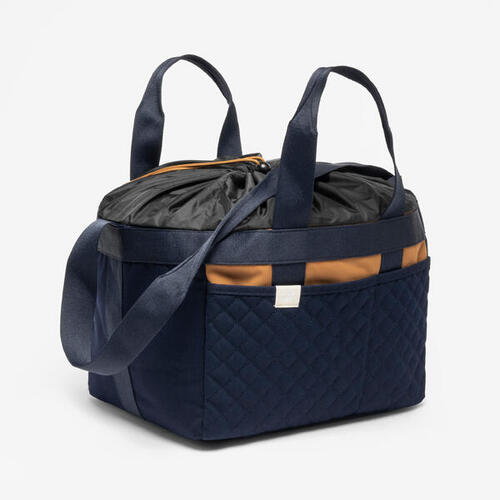 Sac de pansage équitation 25L - 500 Marron et Bleu