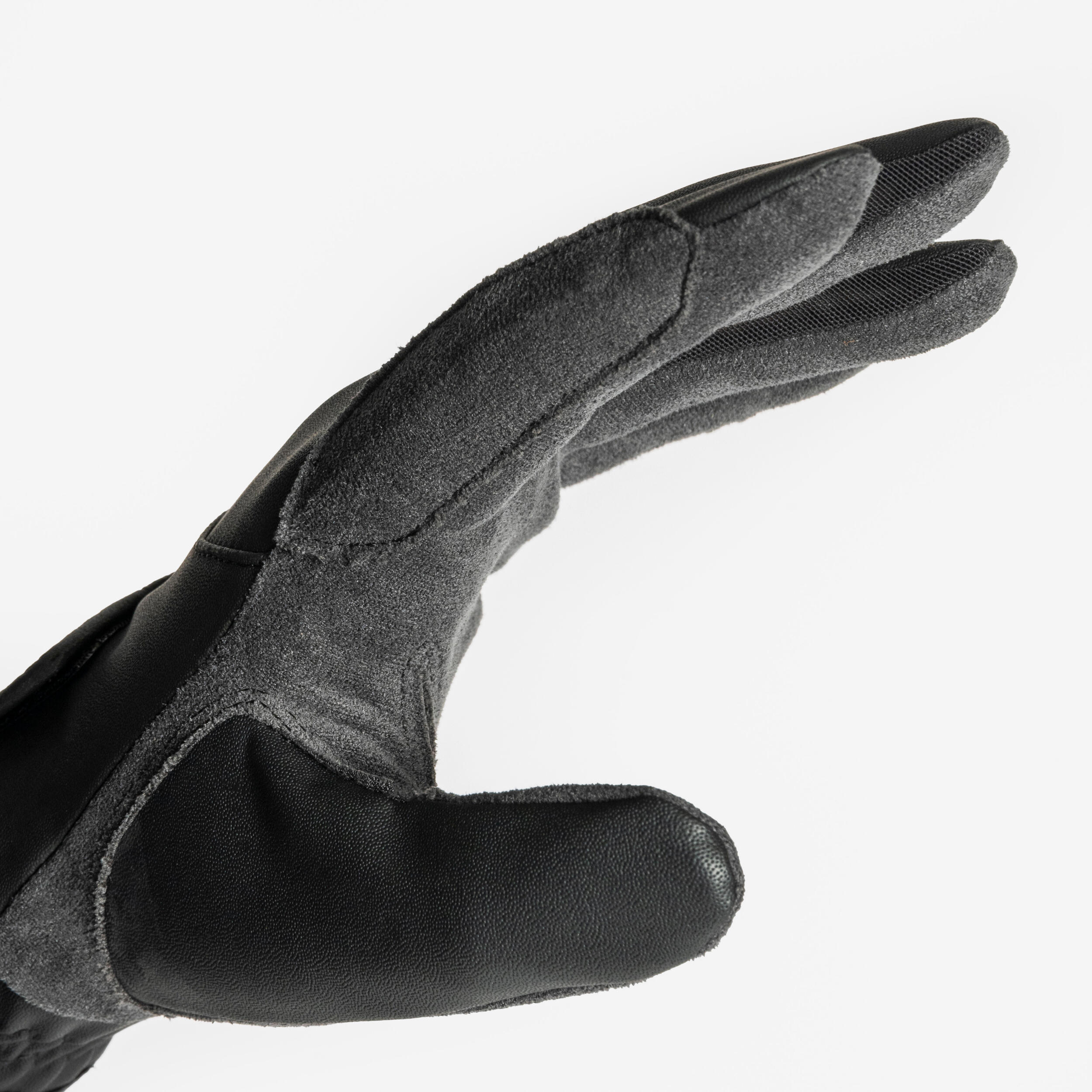Gants équitation enfant 500 noir et gris 4/5