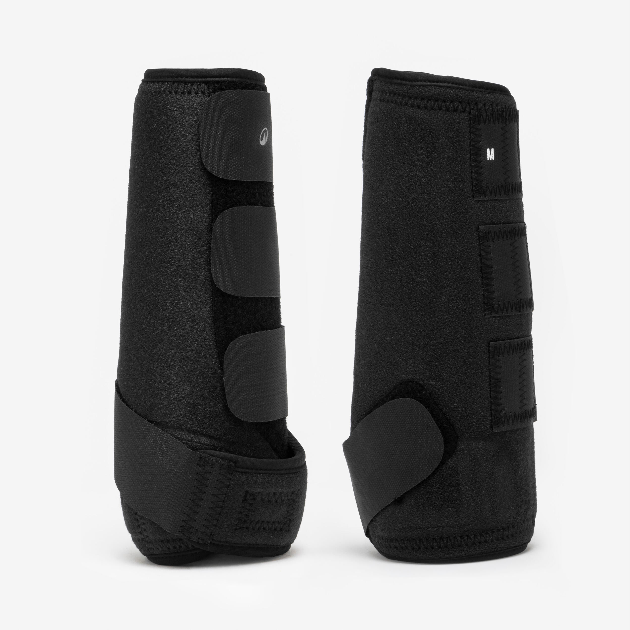 Protectores integrales equitación Fouganza caballo negro Neopreno 2 unidades 2/4