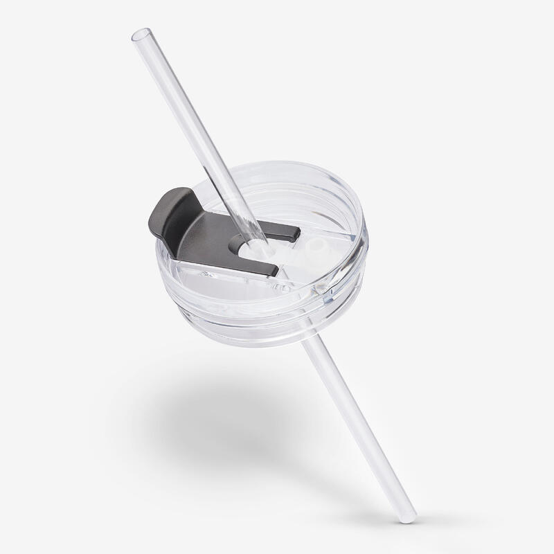 Cană izotermă cu pai 1L din inox, pentru drumeție și camping, bej