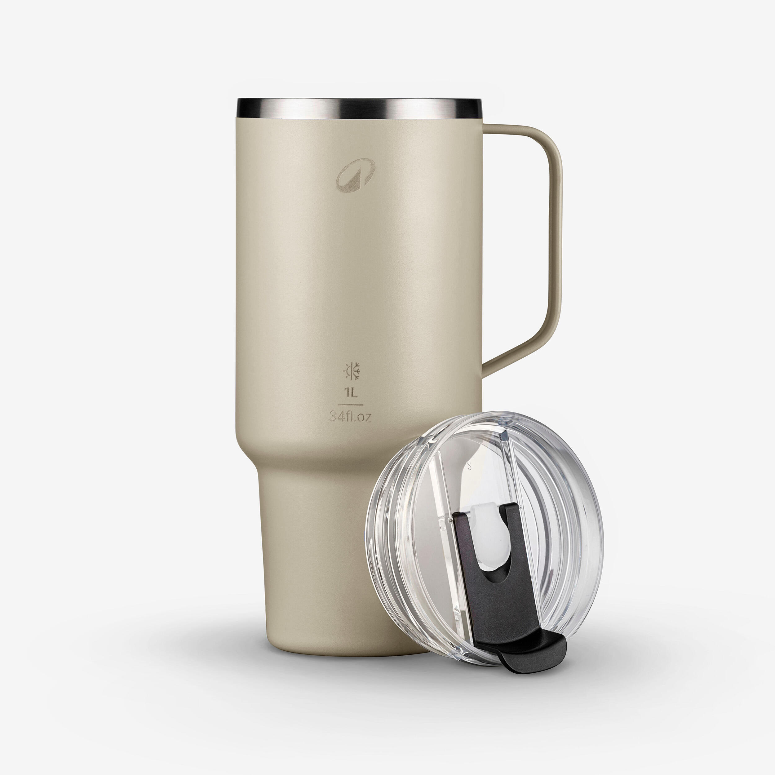 Stainless Steel Isothermal Camping Mug 1 L, 900 - QUECHUA