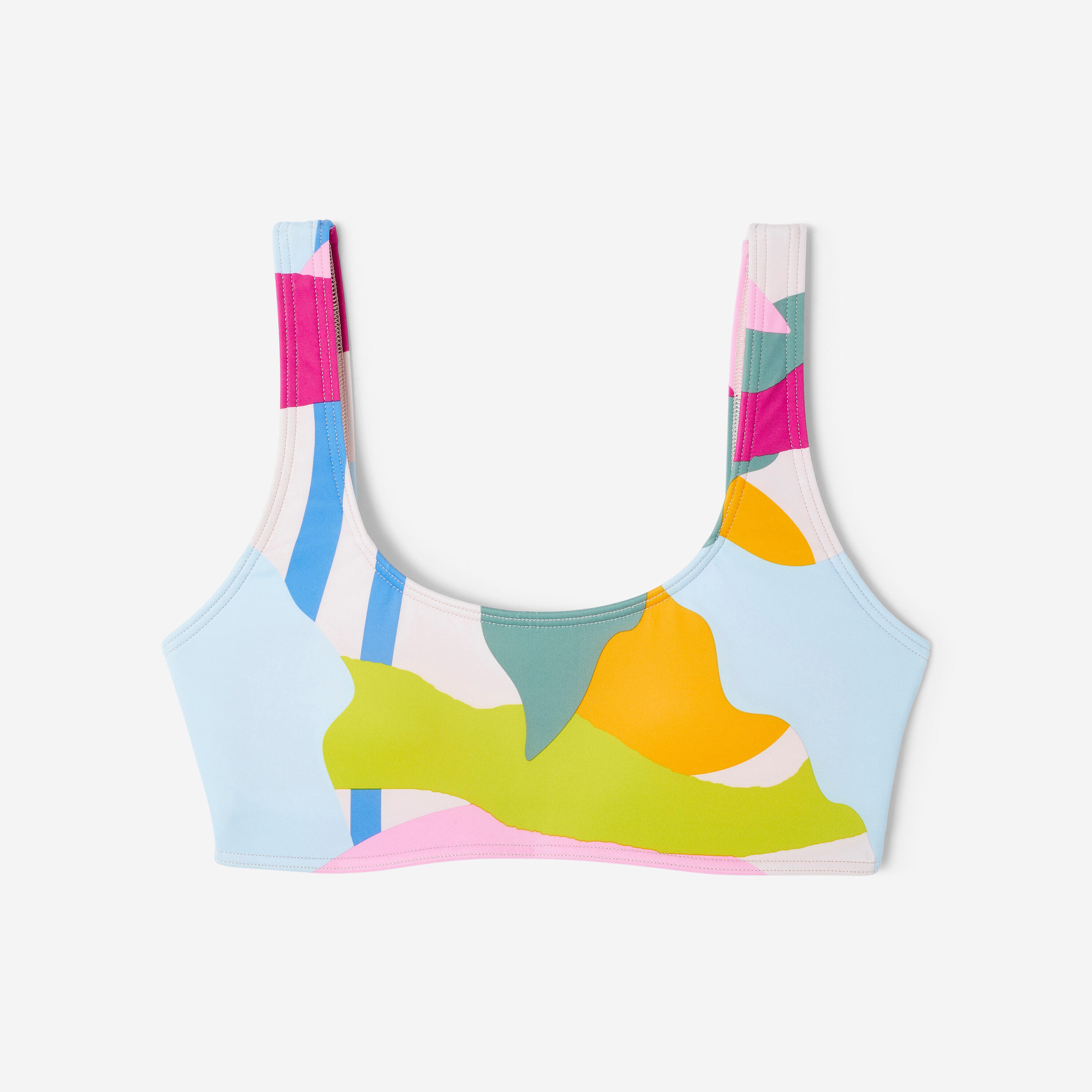 Haut de maillot brassière surf femme, Aurely Colorama 6/8