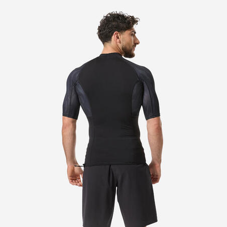 Сонцезахисна футболка 500 чоловіча для серфінгу з короткими рукавами чорна