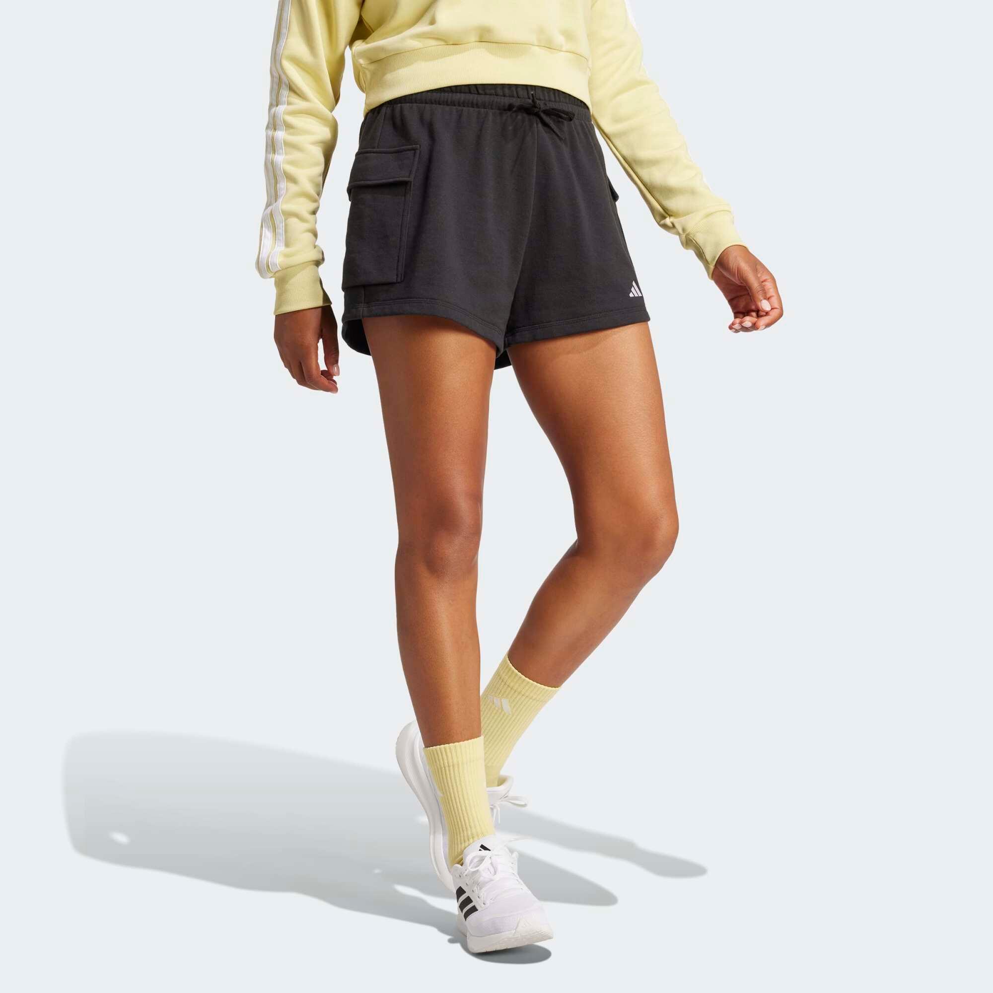 Cargo-Fitness-Shorts aus Molton, Schwarz 4/5