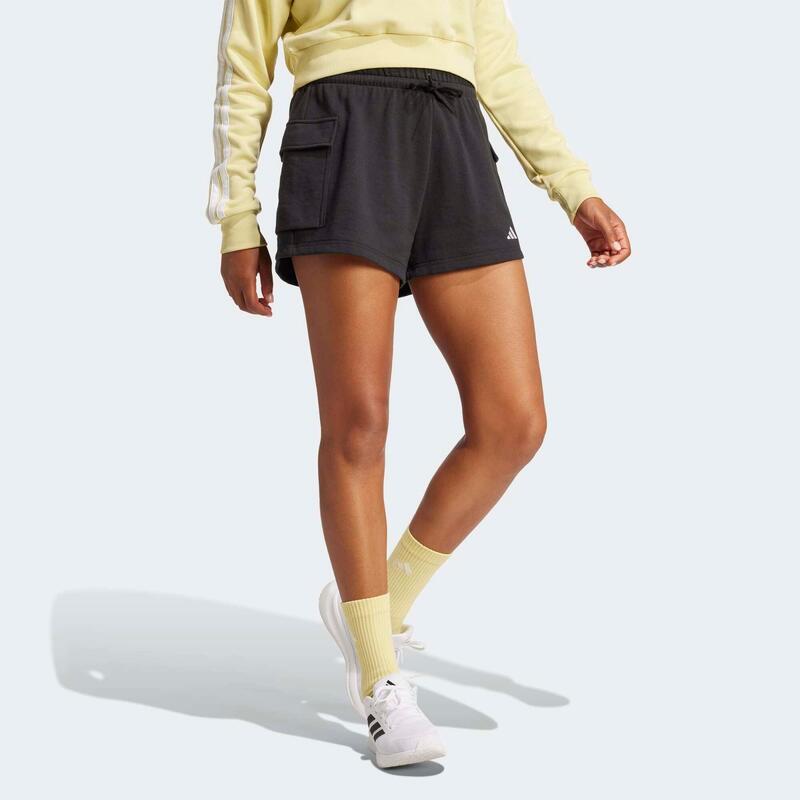 Șort de fitness cargo din molton ADIDAS Negru Damă