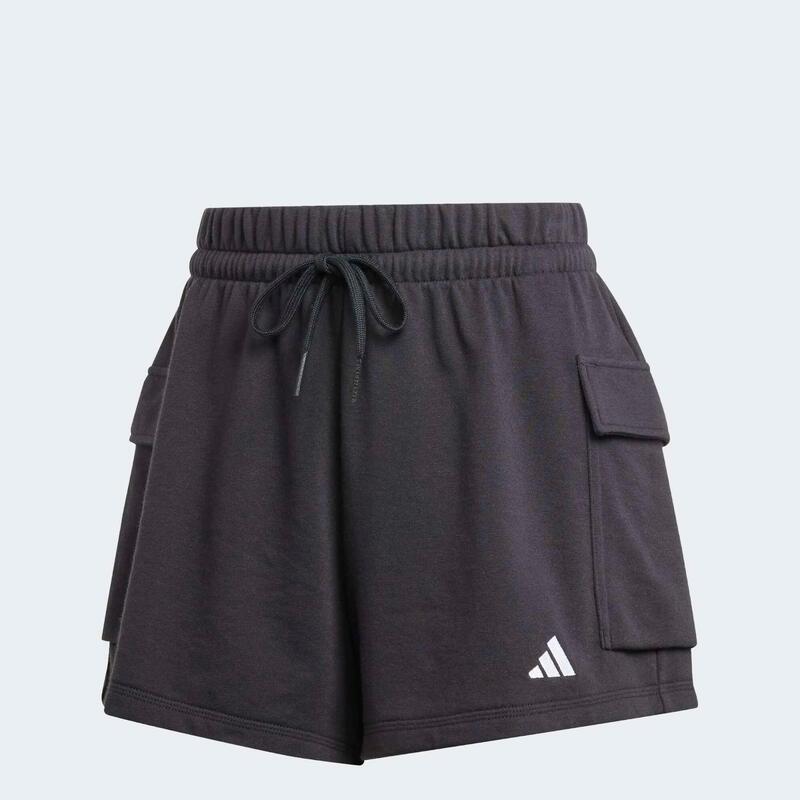 Șort de fitness cargo din molton ADIDAS Negru Damă