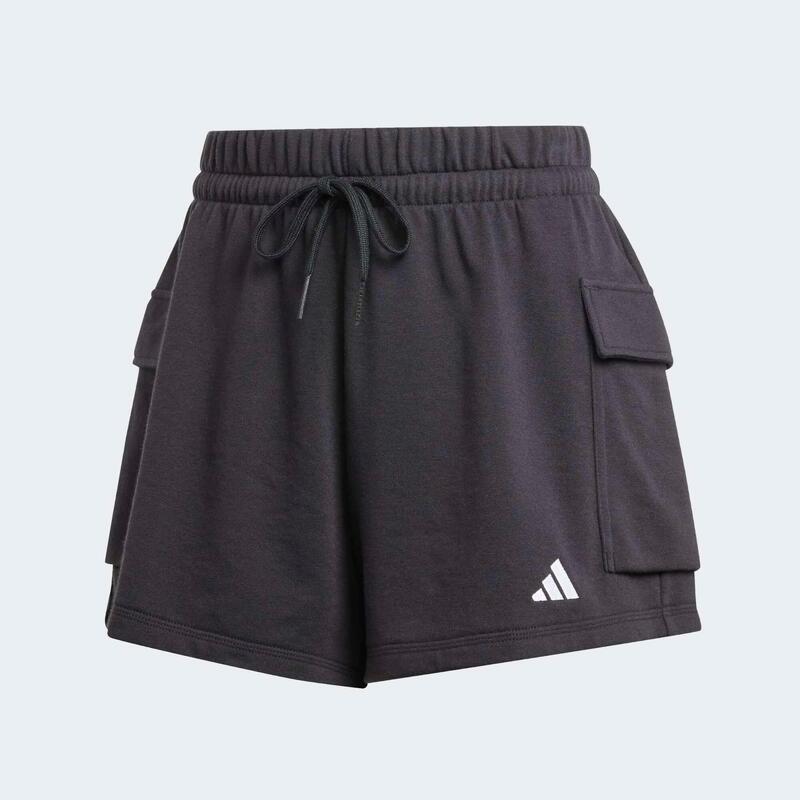 Șort de fitness cargo din molton ADIDAS Negru Damă