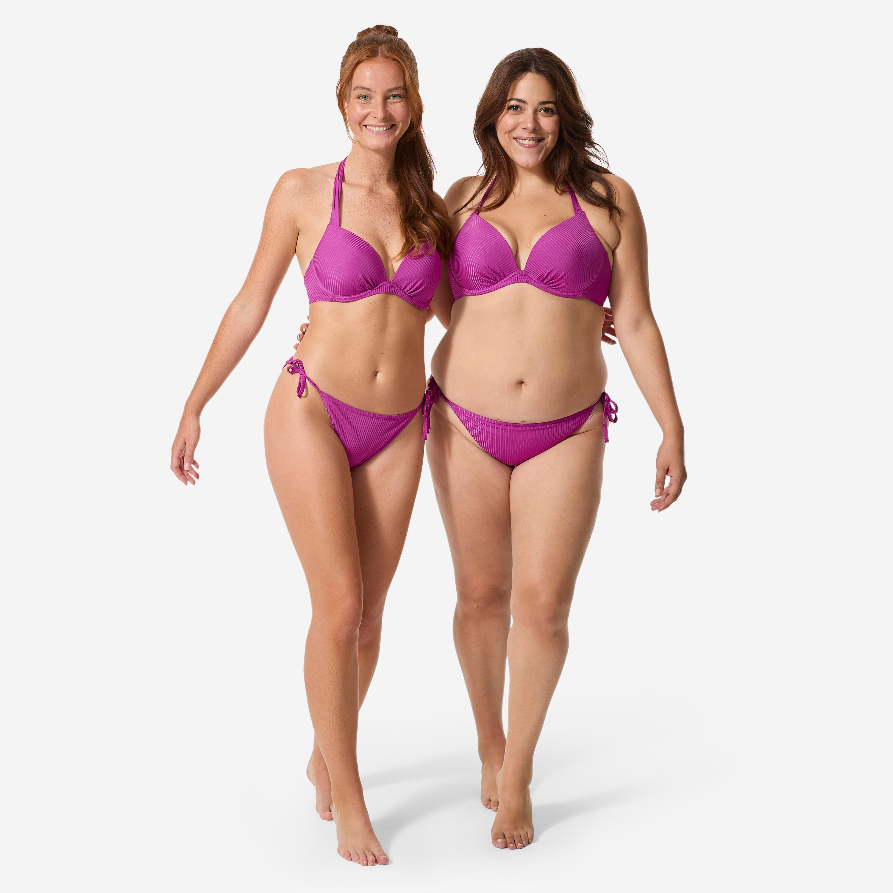 Haut de maillot de bain push up à coques fixes femme, Elena Folk violet 2/7
