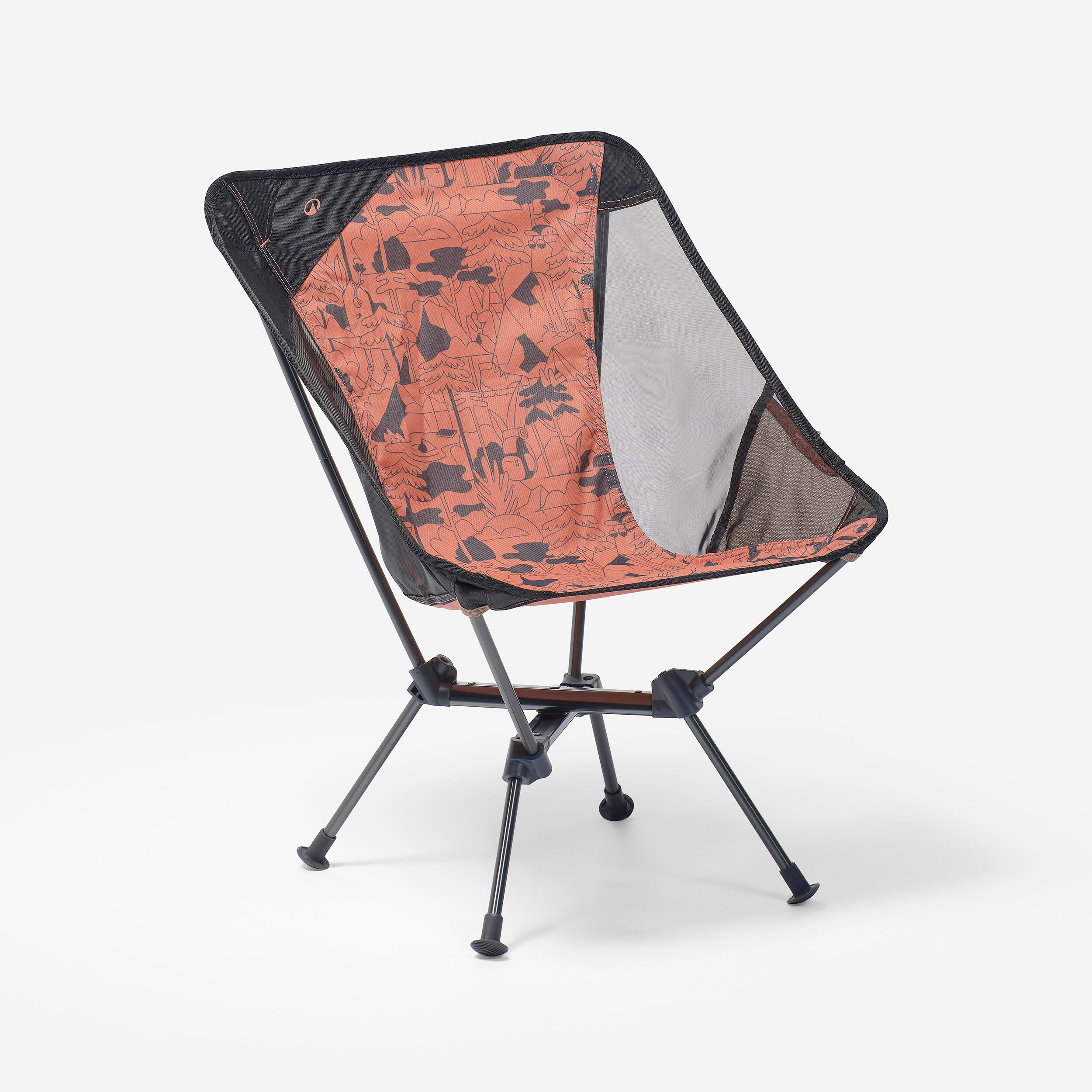 Low camping chair - ultra-compact and foldable - 500 M, Brown