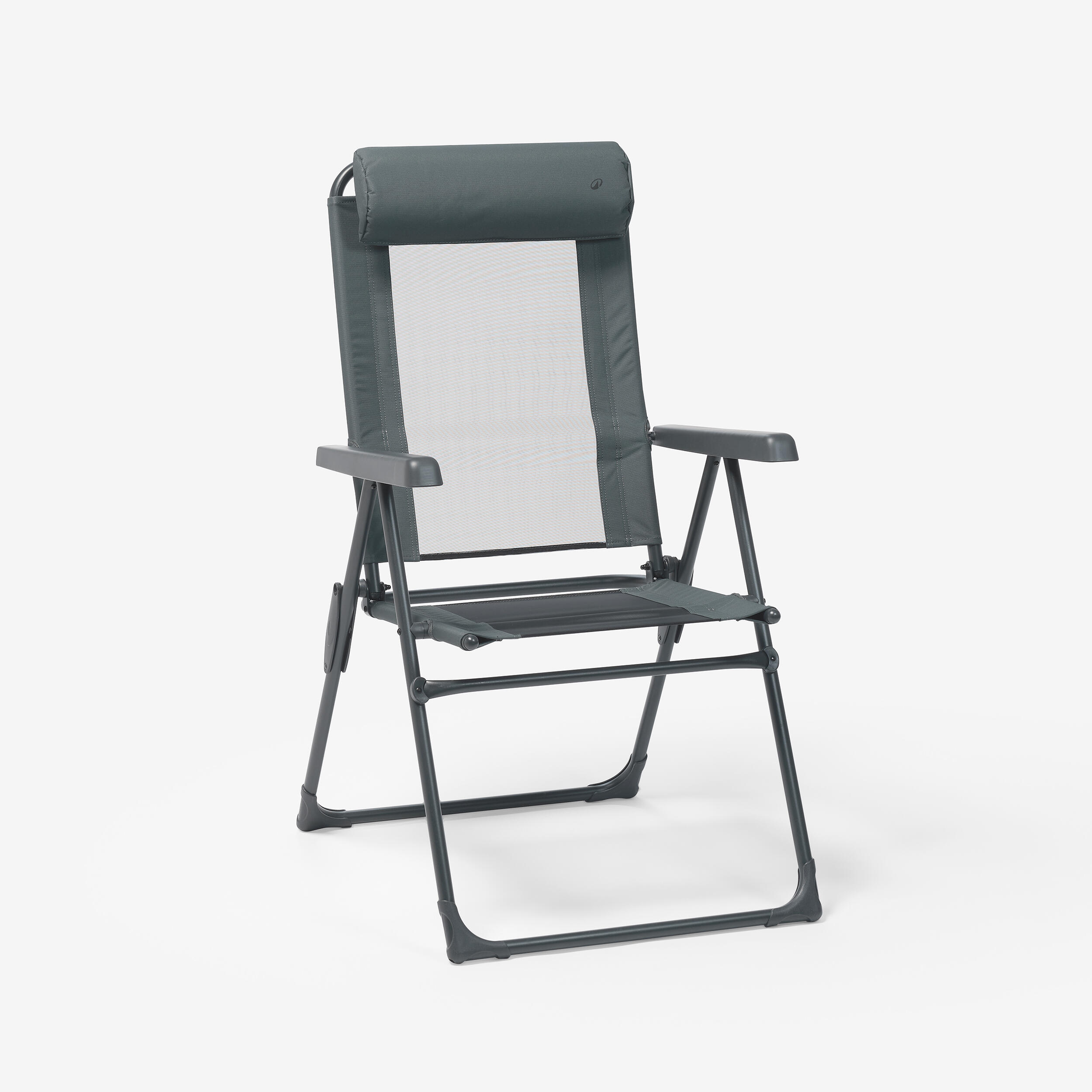 Reclining camping armchair, foldable and comfortable