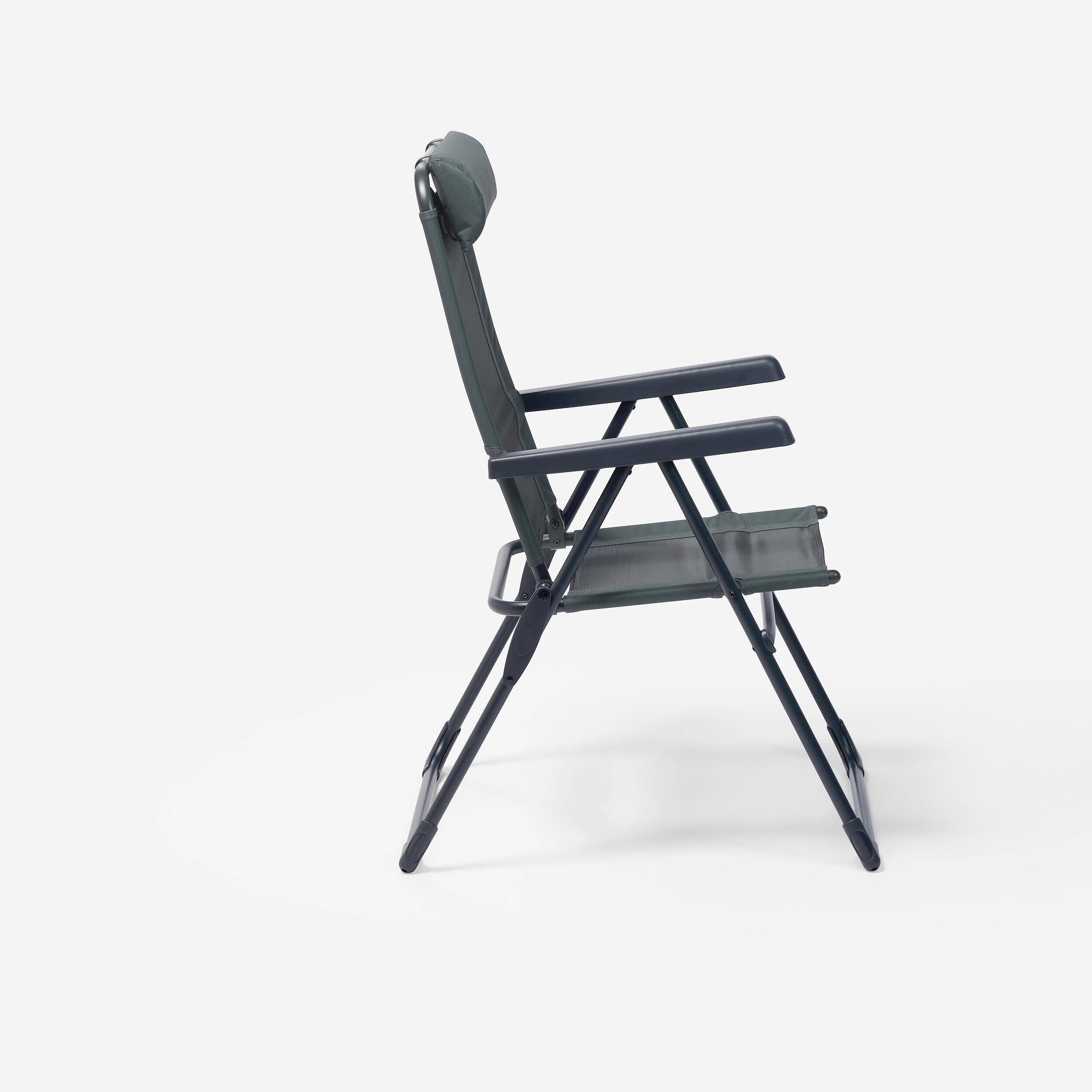 Camping Chair Reclining Foldable with Armrest up to 110 Kg - Dark Green -  5