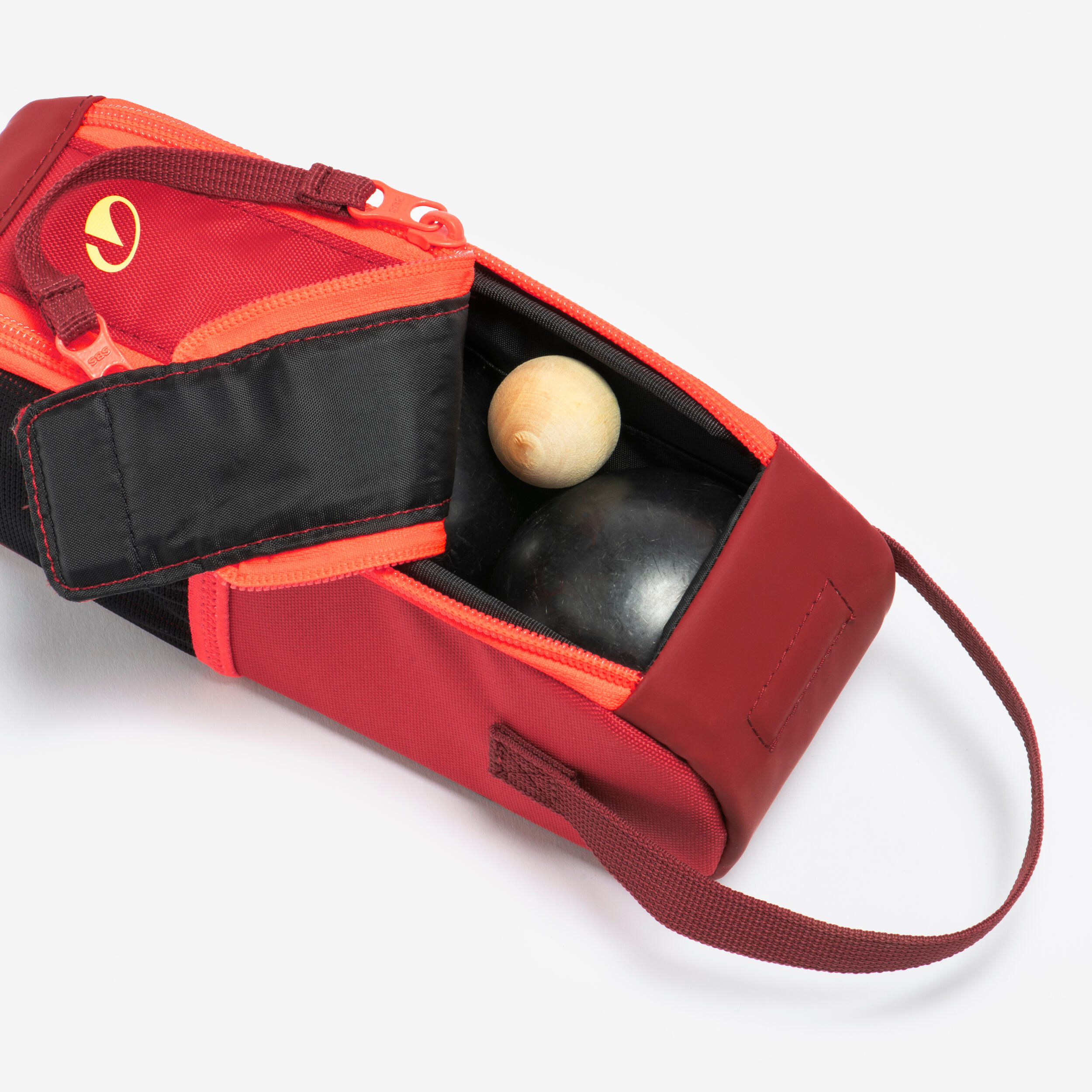 Semi-Rigid Bag for 3 Petanque Boules-Red - DECATHLON