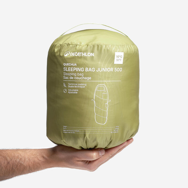 Sac de dormit de camping 10°C ușor și compact Kaki Copii