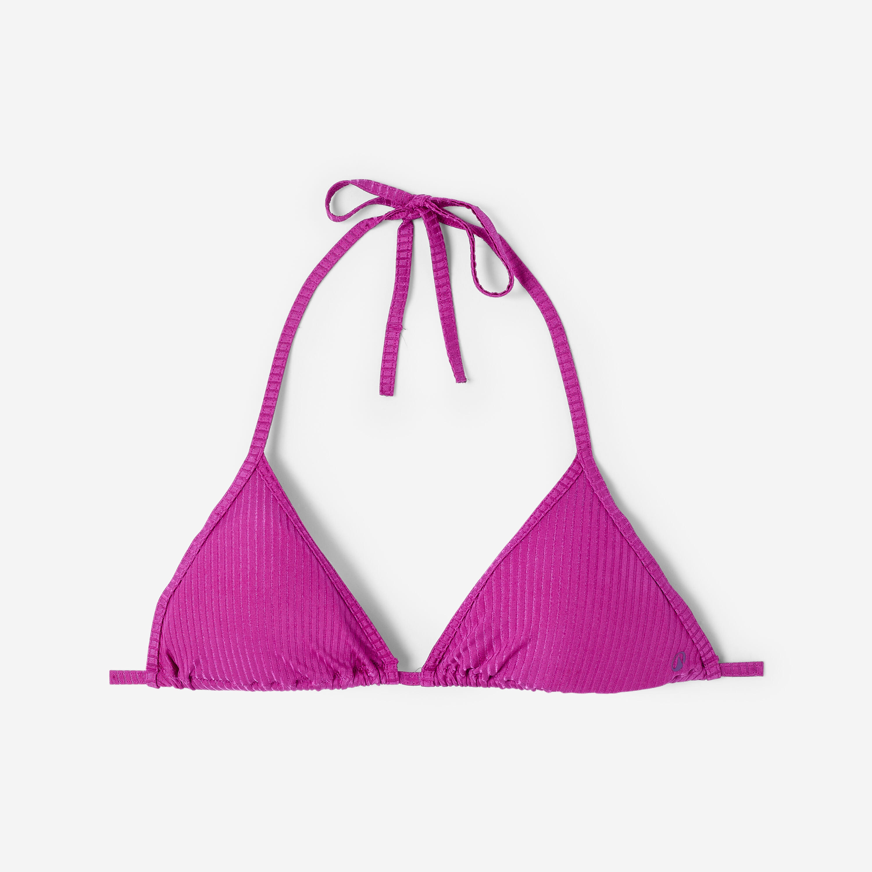 Haut de bikini triangle coulissant côtelé femme, Mae 6/6