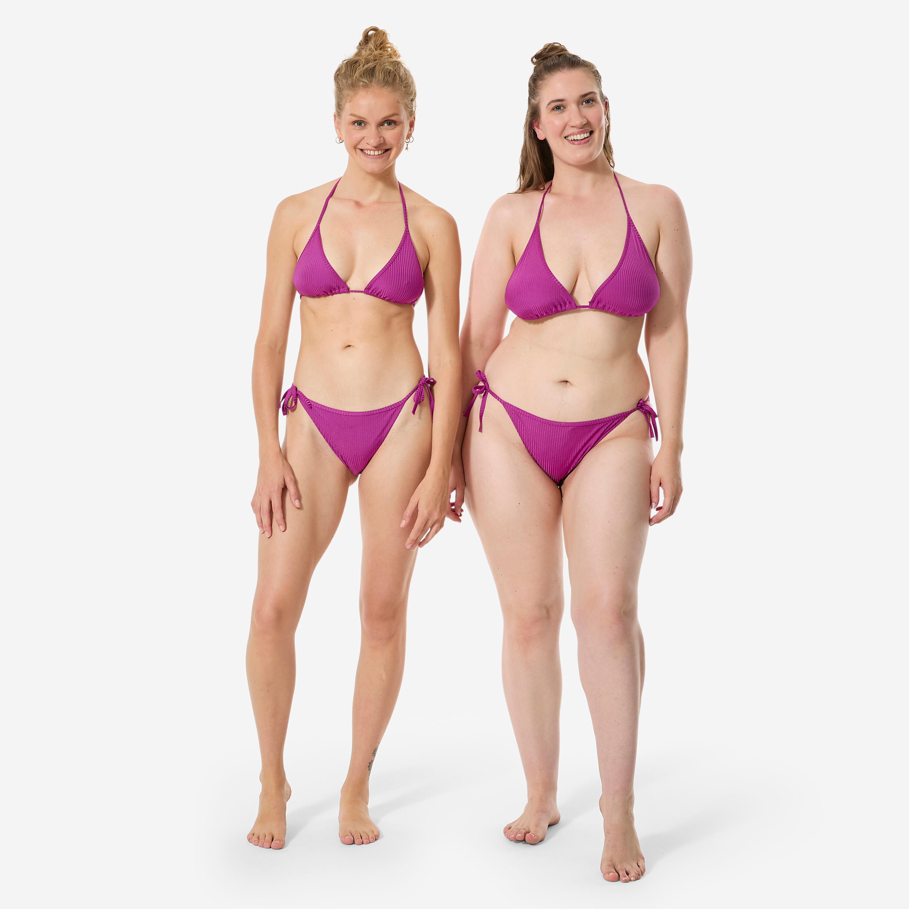 Haut de bikini triangle coulissant côtelé femme, Mae 2/6
