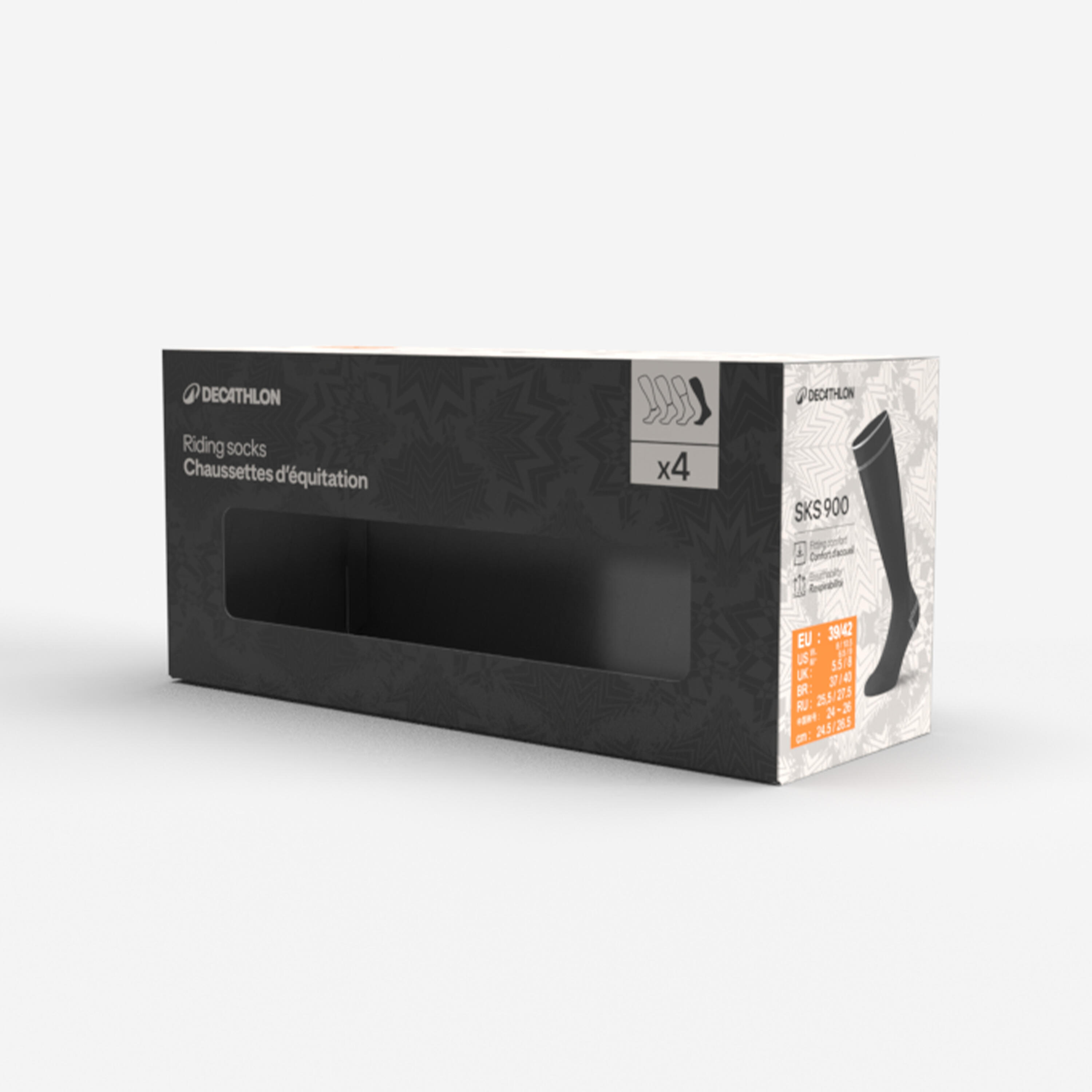 Reitsocken für Erwachsene extra dünn – schwarz und braun
4er-Pack 2/18