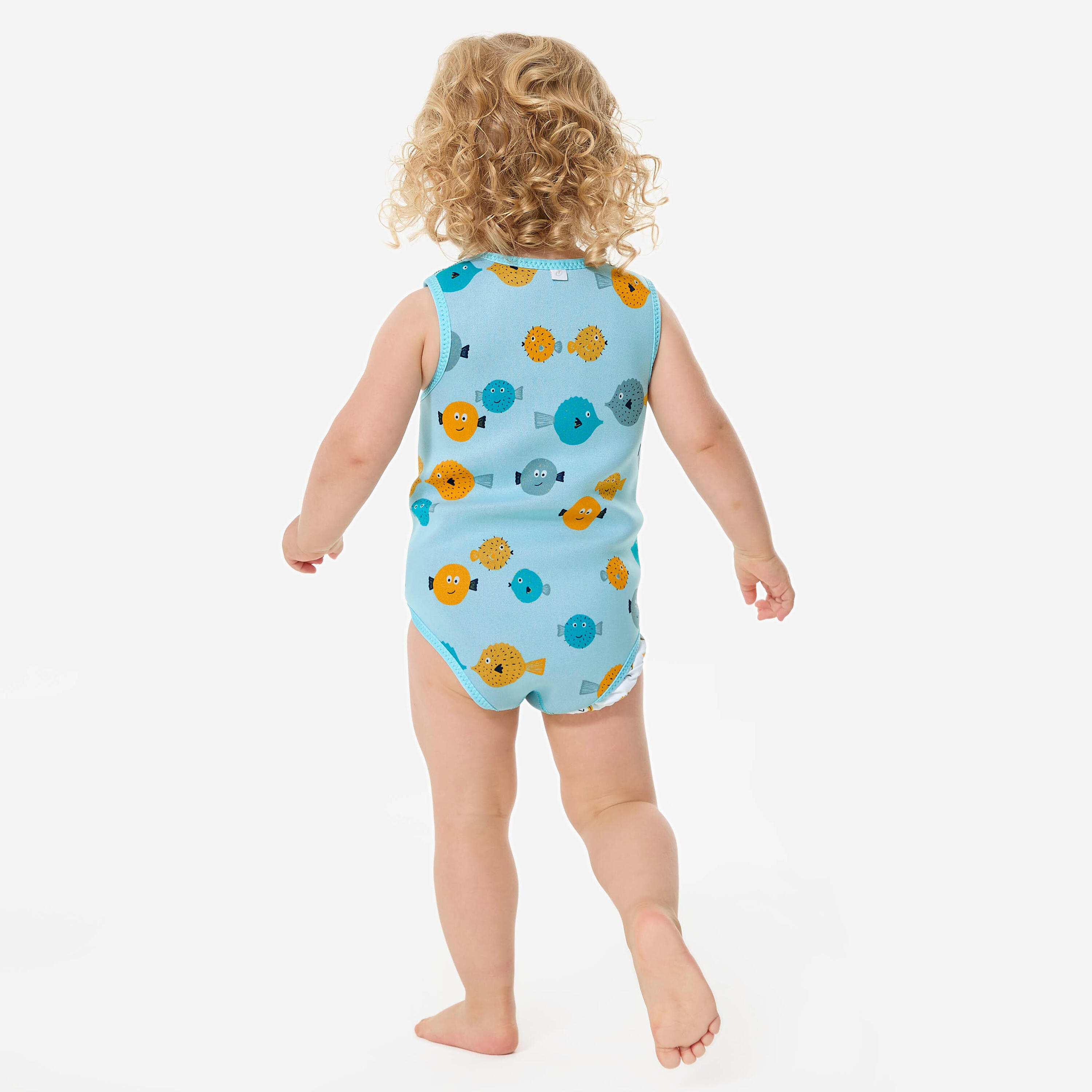 Combinaison néoprène thermique wrap 2mm bébé, Bodywarm poissons menthe 4/11