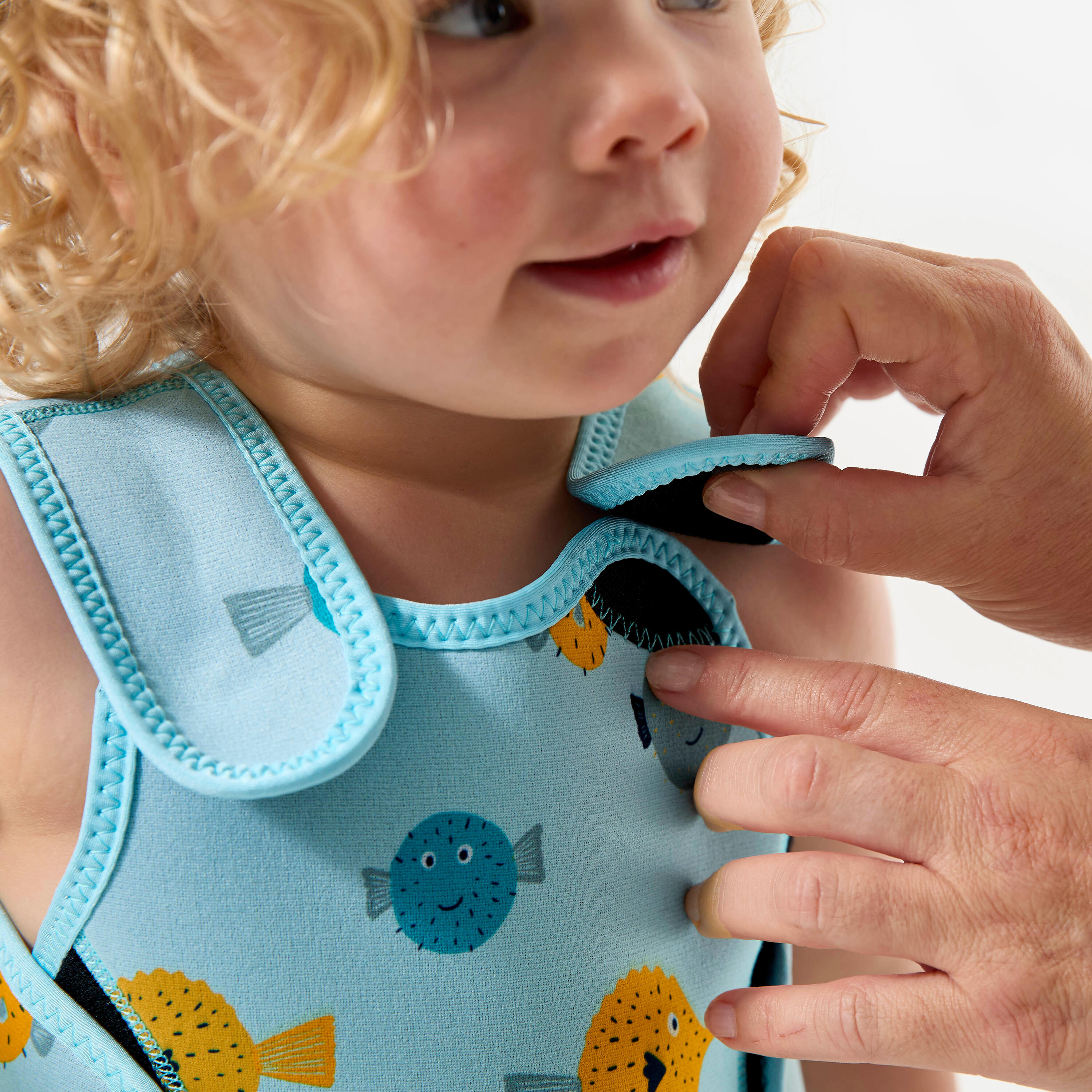 Combinaison néoprène thermique wrap 2mm bébé, Bodywarm poissons menthe 7/11