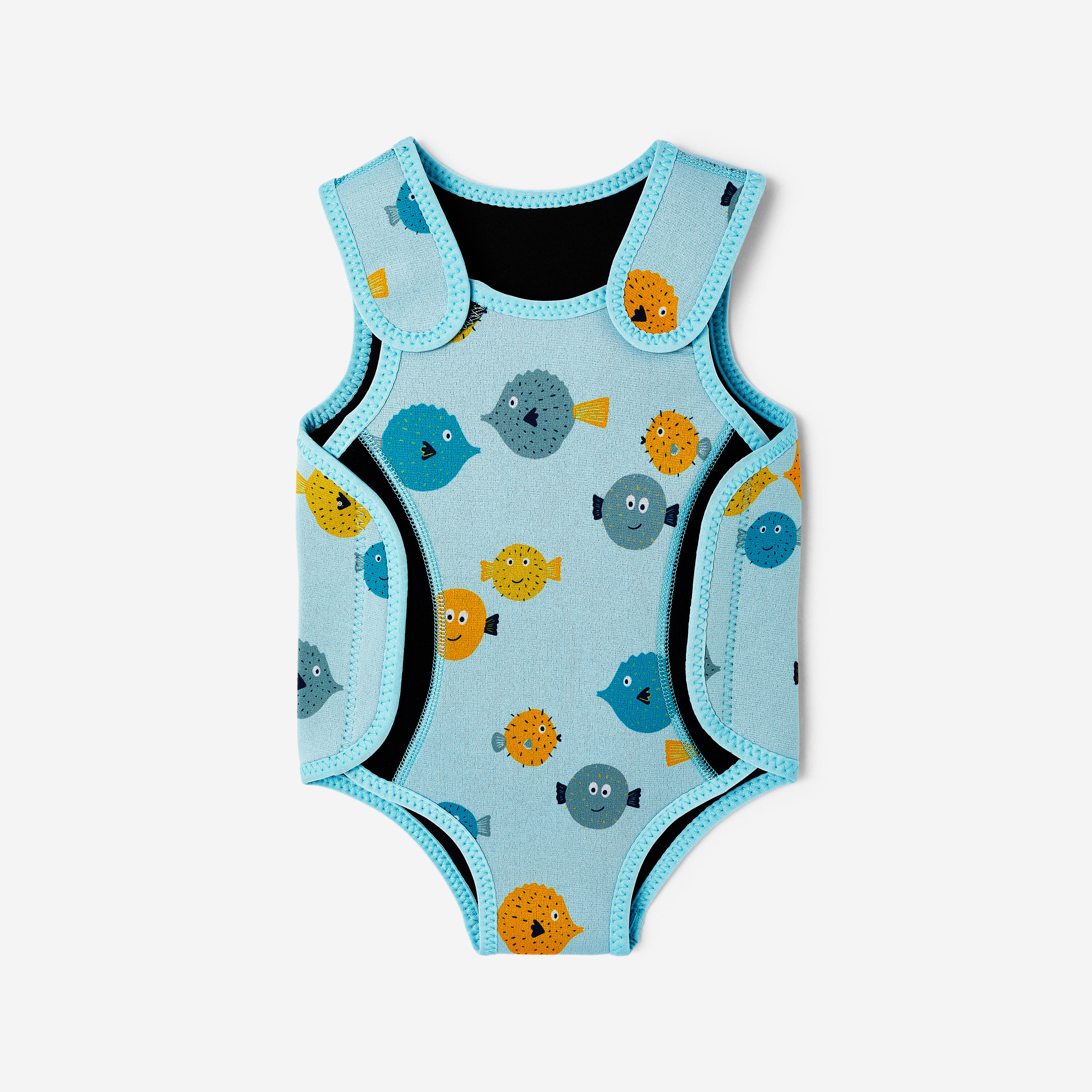 Combinaison néoprène thermique wrap 2mm bébé, Bodywarm poissons menthe