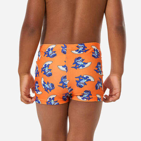 Плавки-боксери дитячі Titou з УФ-захистом сині з принтом помаранчеві