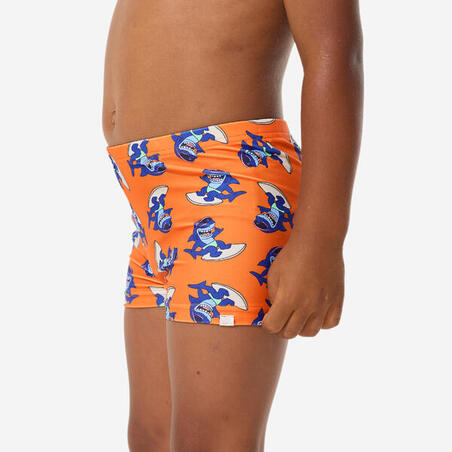 Плавки-боксери дитячі Titou з УФ-захистом сині з принтом помаранчеві