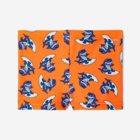 Плавки-боксери дитячі Titou з УФ-захистом сині з принтом помаранчеві