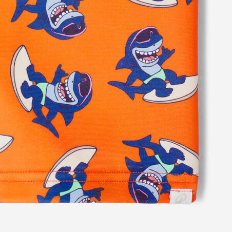 Плавки-боксери дитячі Titou з УФ-захистом сині з принтом помаранчеві