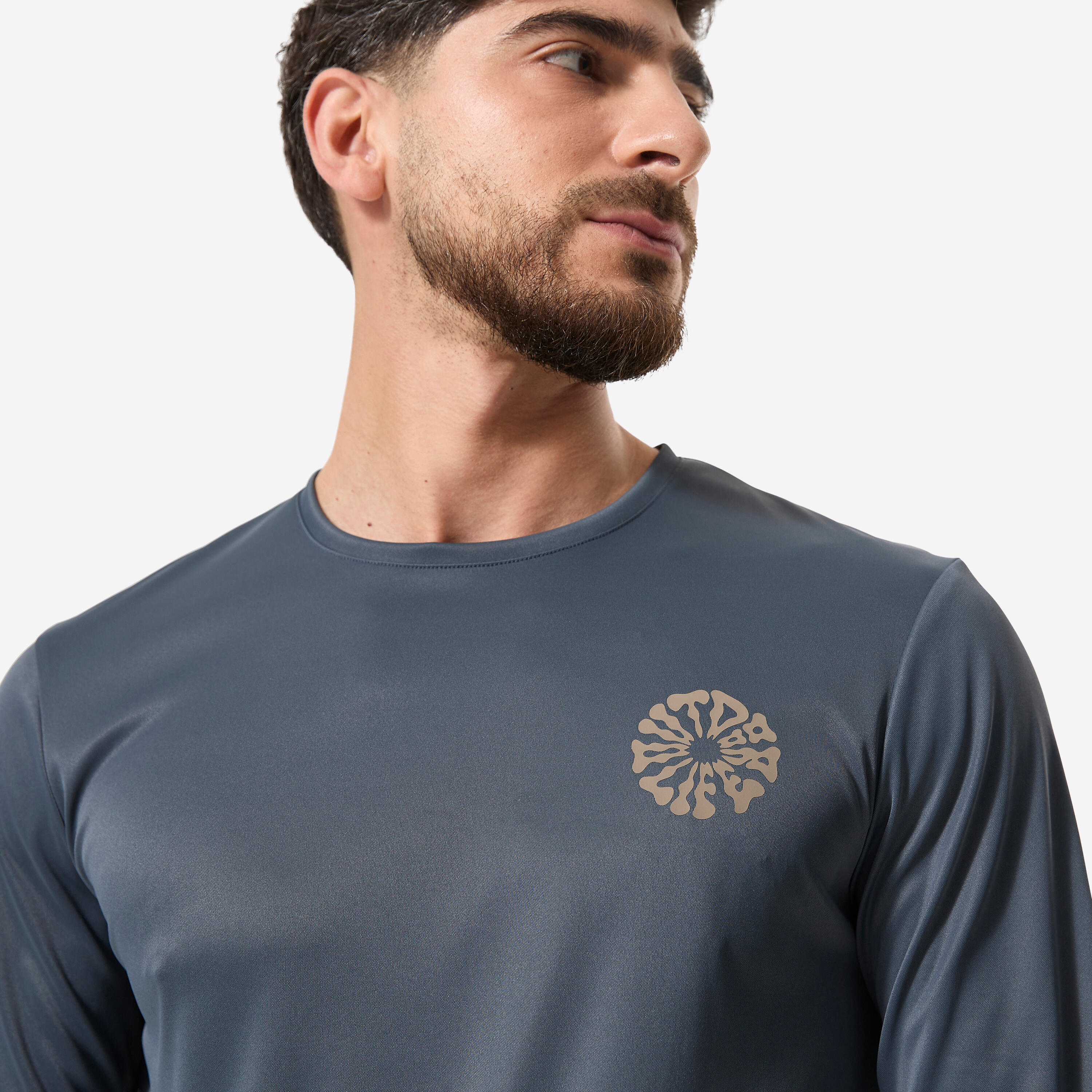 Tee shirt anti uv surf manches longues ample homme, Surfwchill gris 6/9
