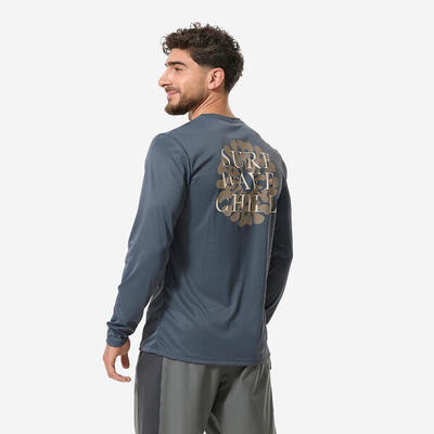 Maglia anti-UV uomo FLOWER bianca maniche lunghe