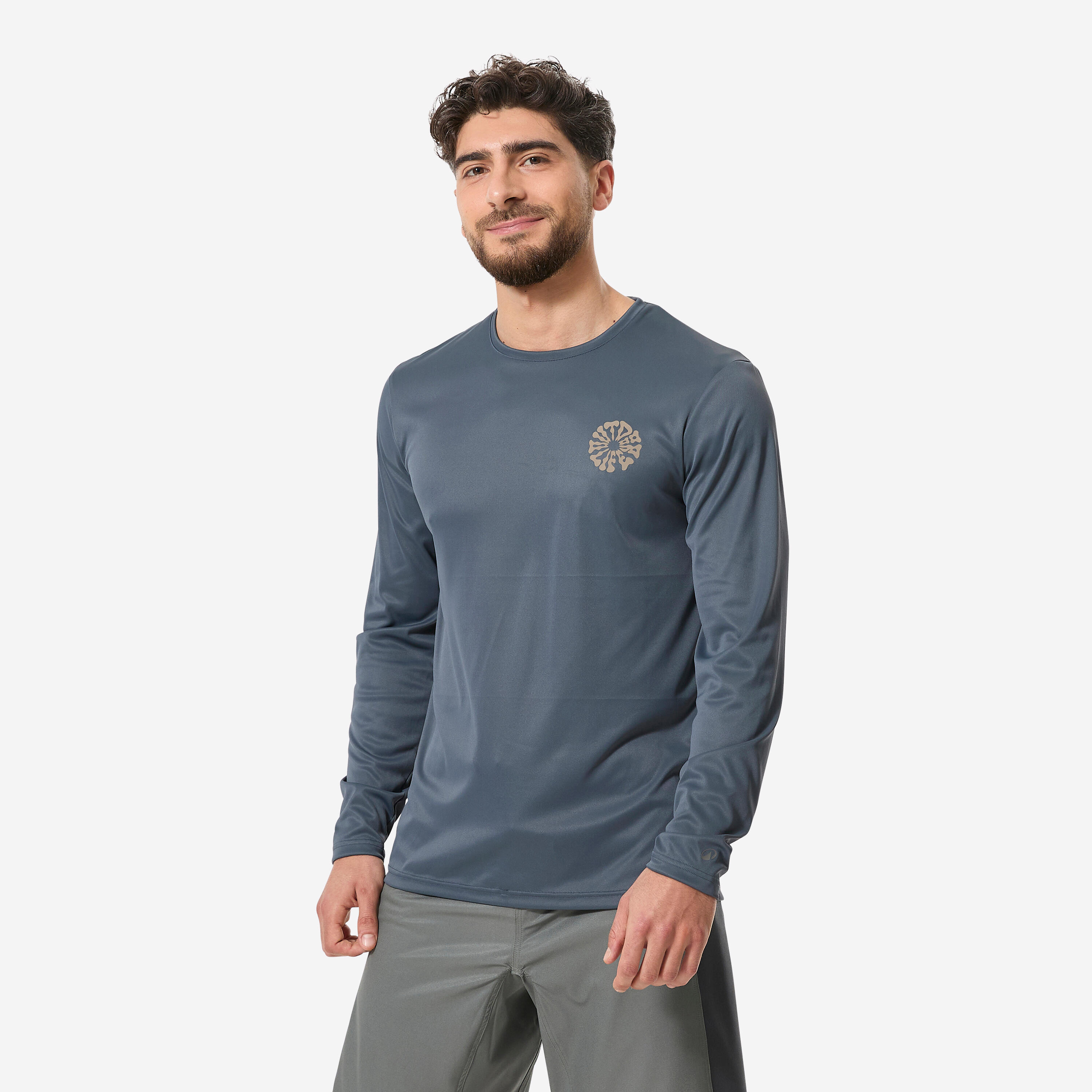 Tee shirt anti uv surf manches longues ample homme, Surfwchill gris 4/9
