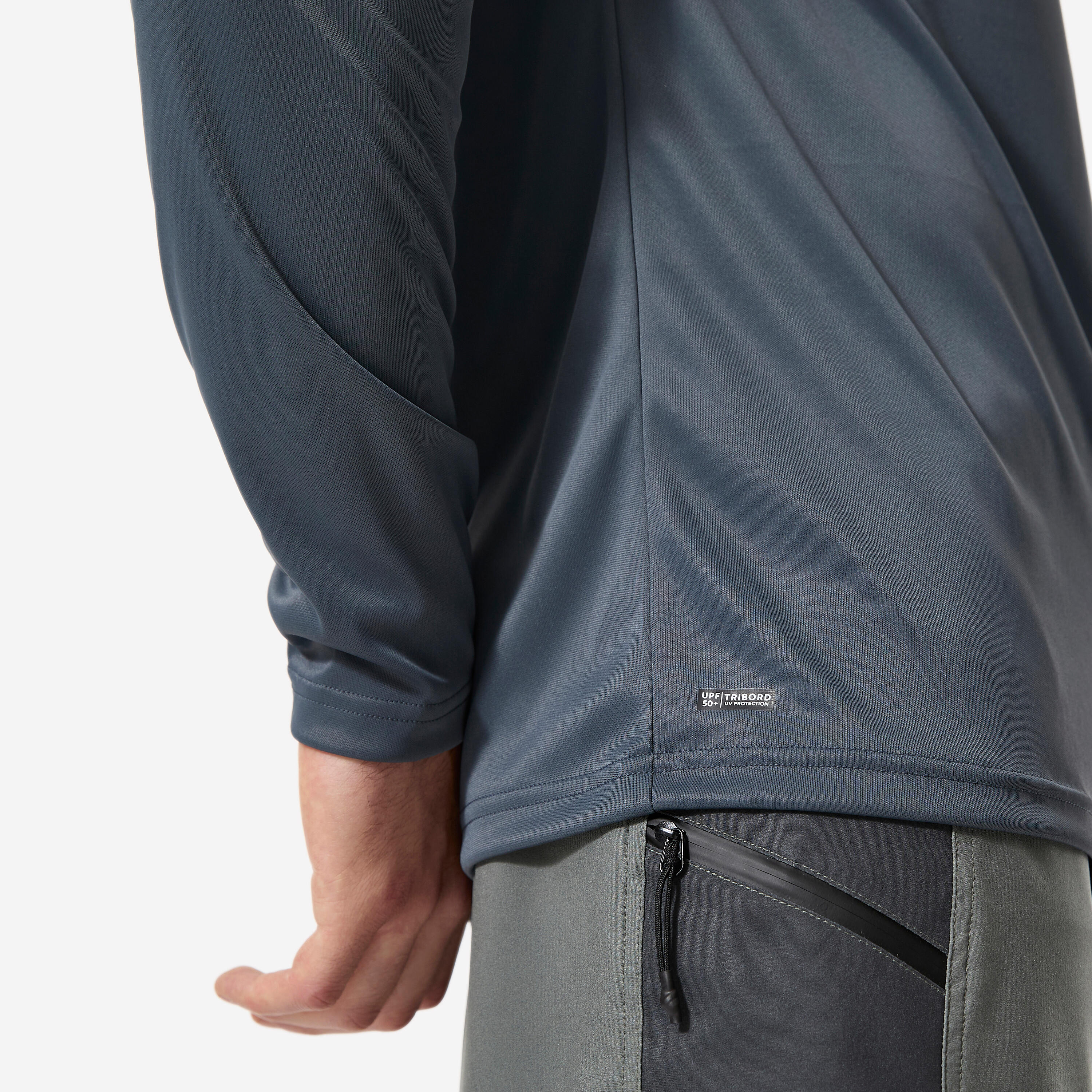 Tee shirt anti uv surf manches longues ample homme, Surfwchill gris 8/9