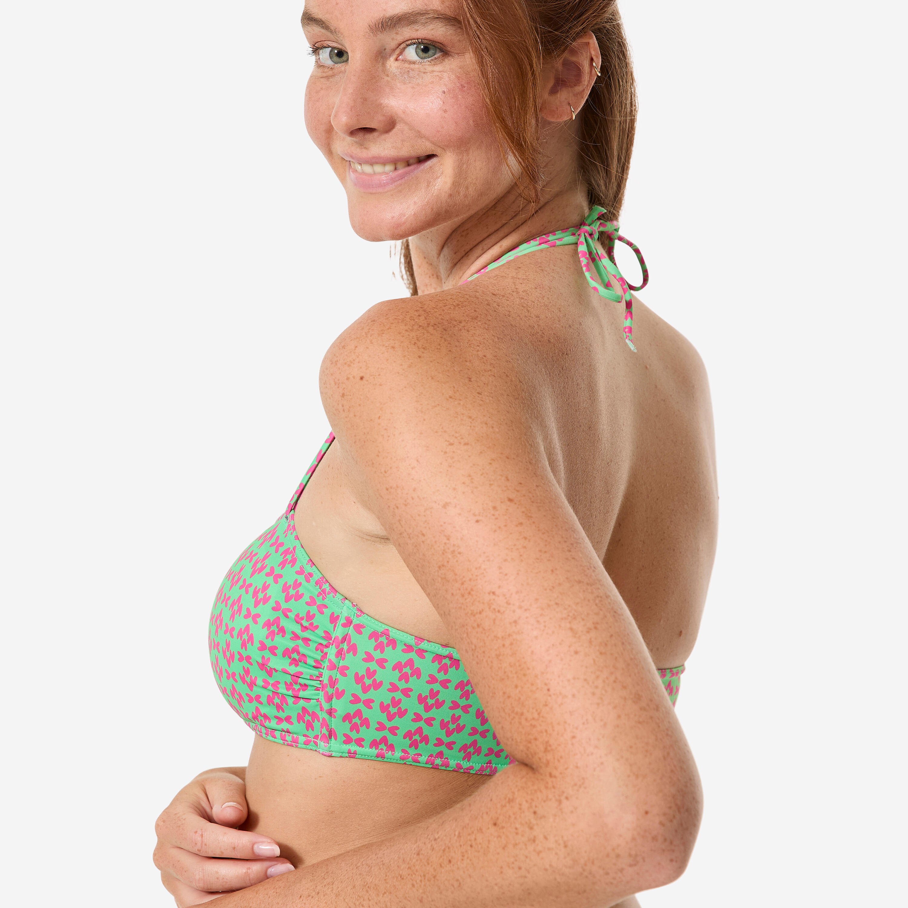 Haut de maillot de bain bandeau surf femme, Lori Keyshot vert 5/11