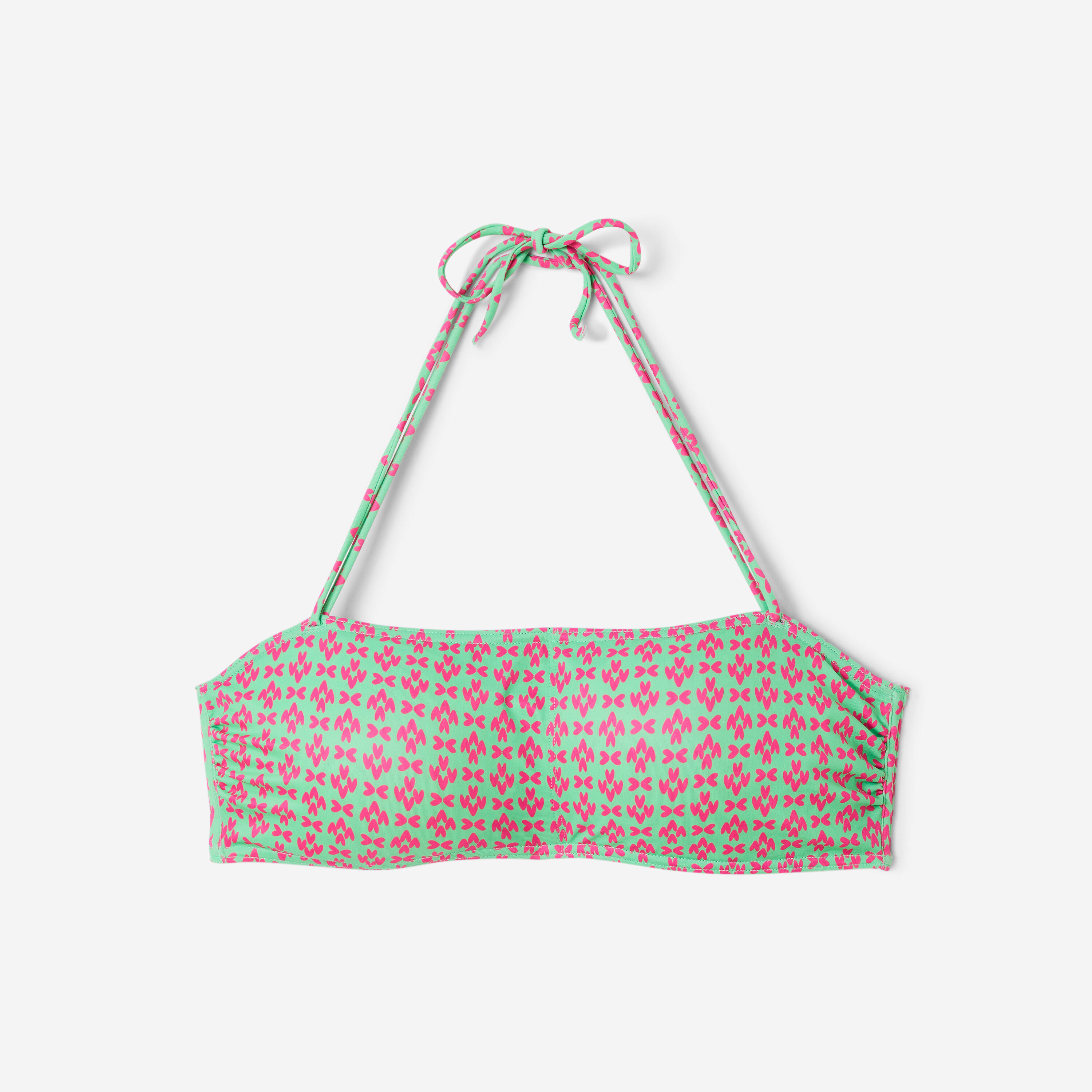 Haut de maillot de bain bandeau surf femme, Lori Keyshot vert 7/11