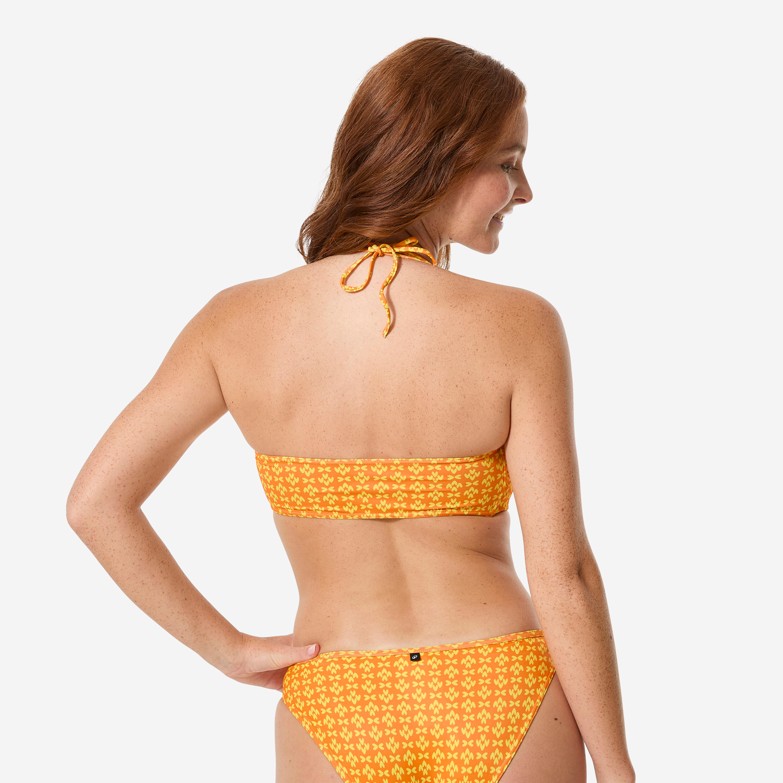Haut de maillot de bain bandeau surf femme, Lori Keyshot orange 3/8