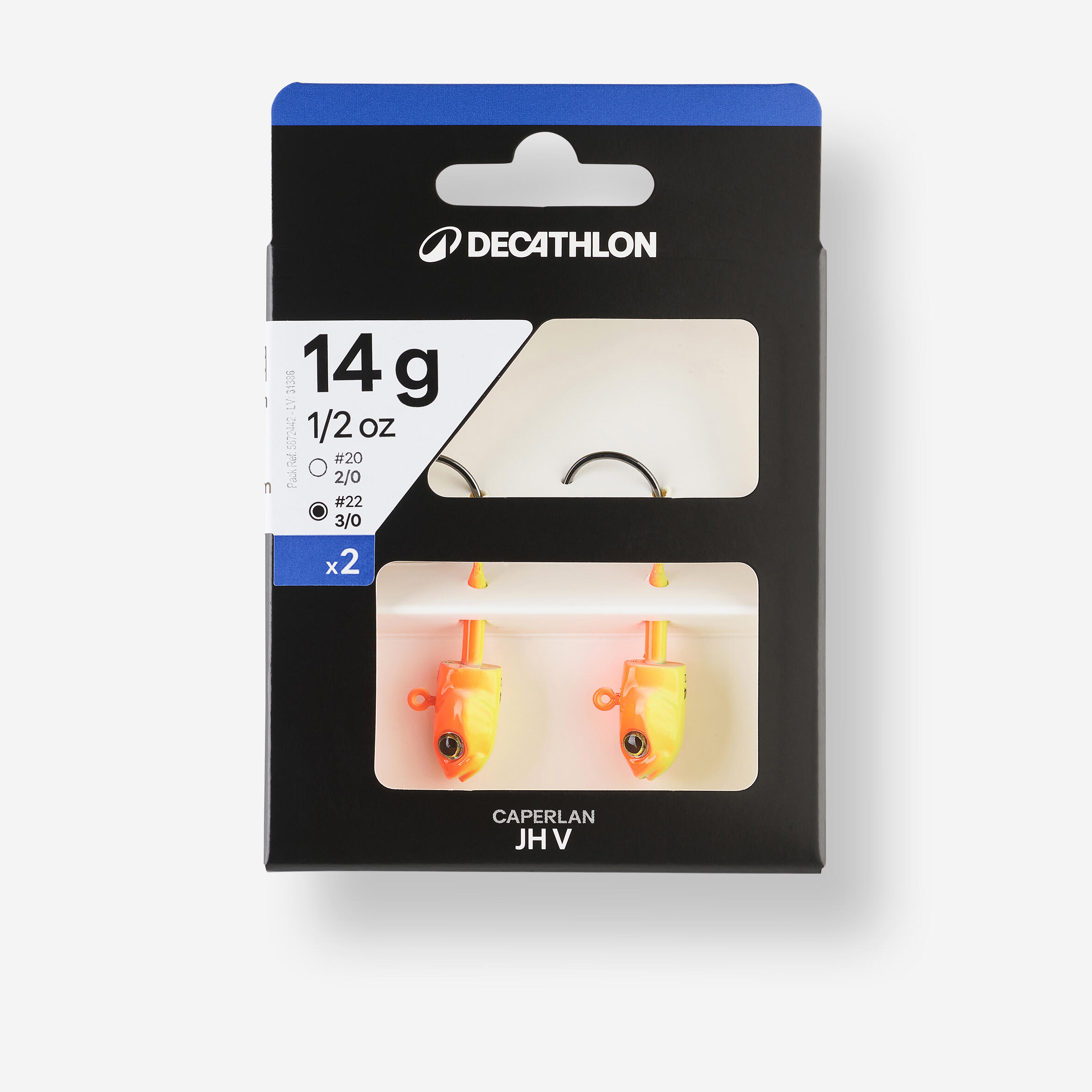 Cabeças Chumbadas Pesca com Amostras Flexíveis em Linear ou Vertical JH V Fluo 9/16