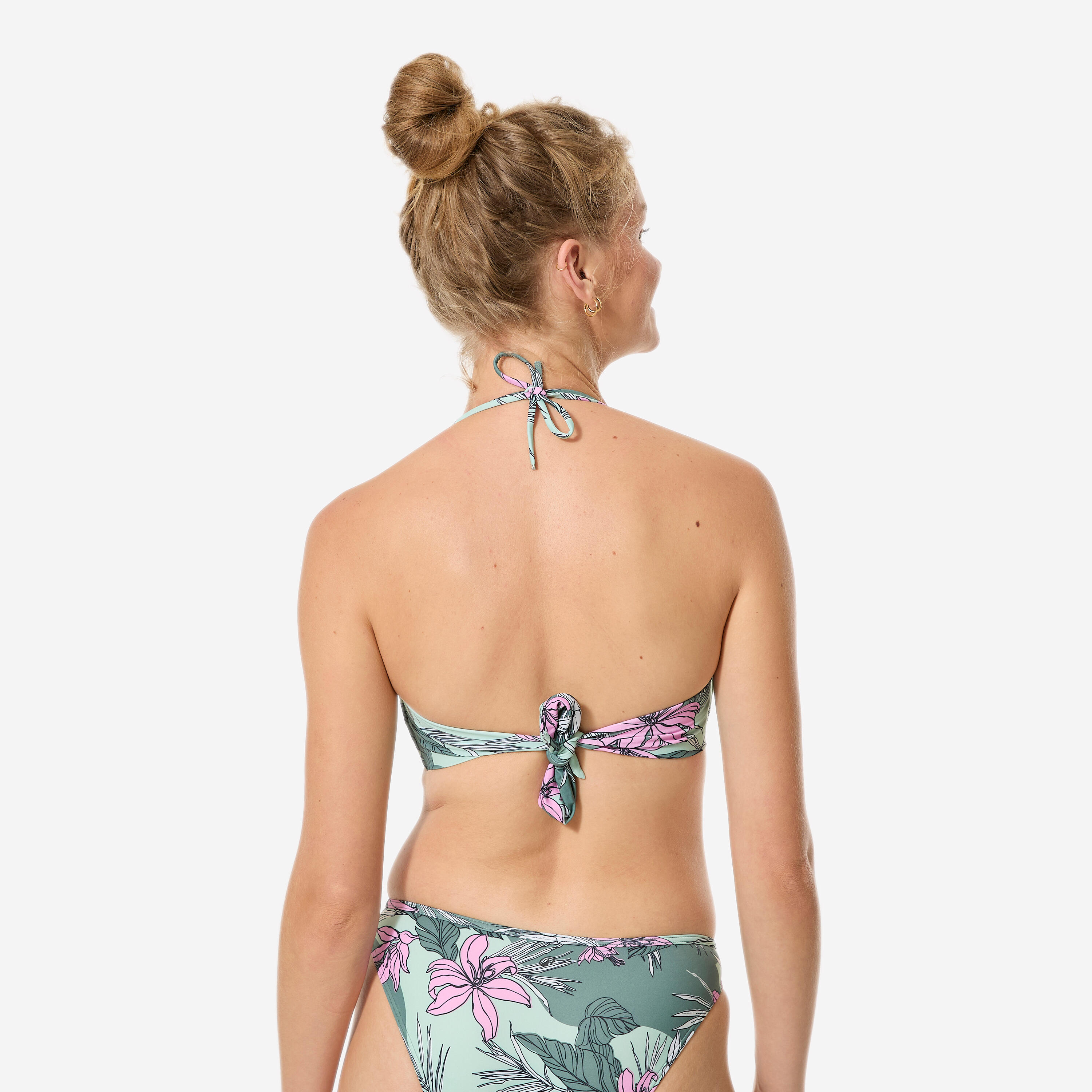 Haut de maillot de bain bandeau femme, Laura Numea kaki 3/6