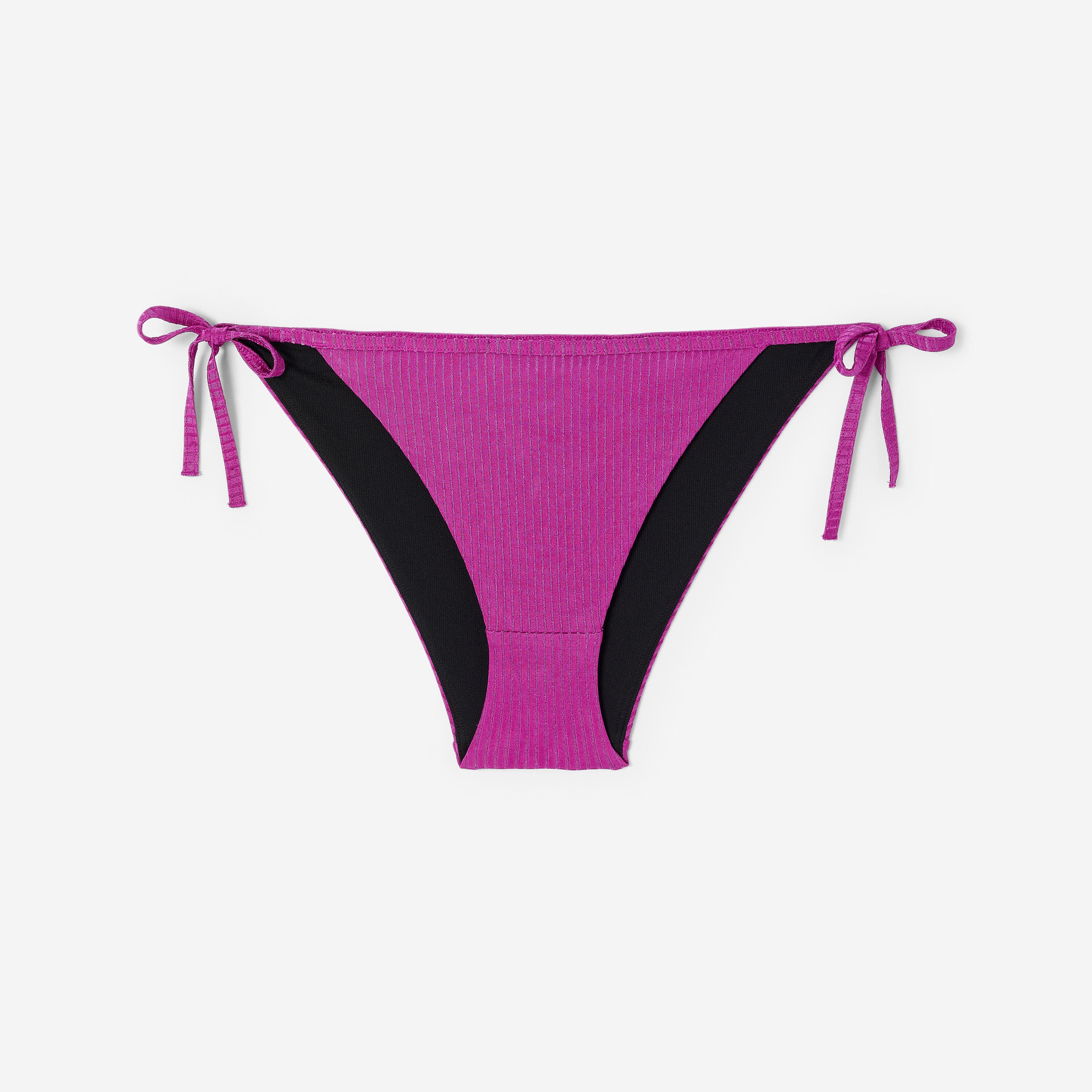 Bas de maillot de bain surf culotte nouée texturée femme, Sandy folk violet 5/5